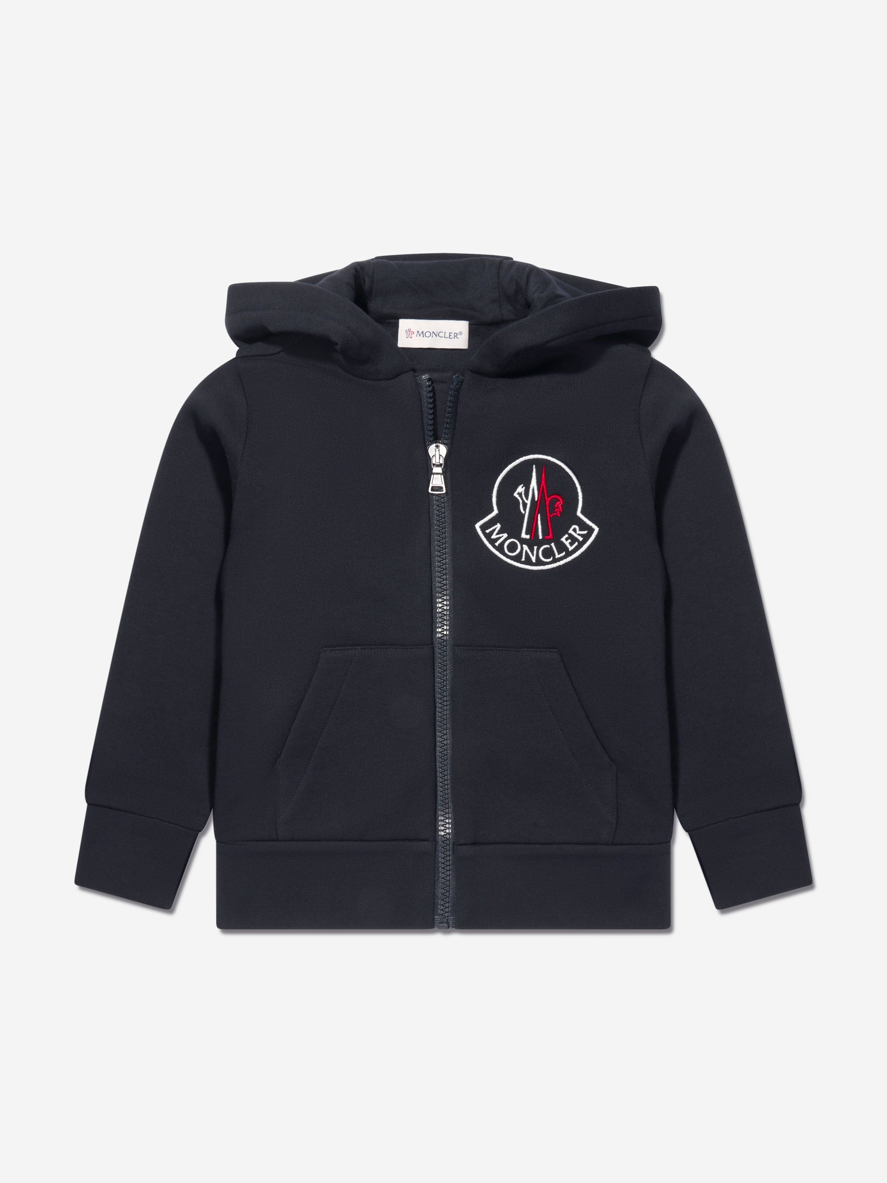 Moncler Logo Hoodie In Black