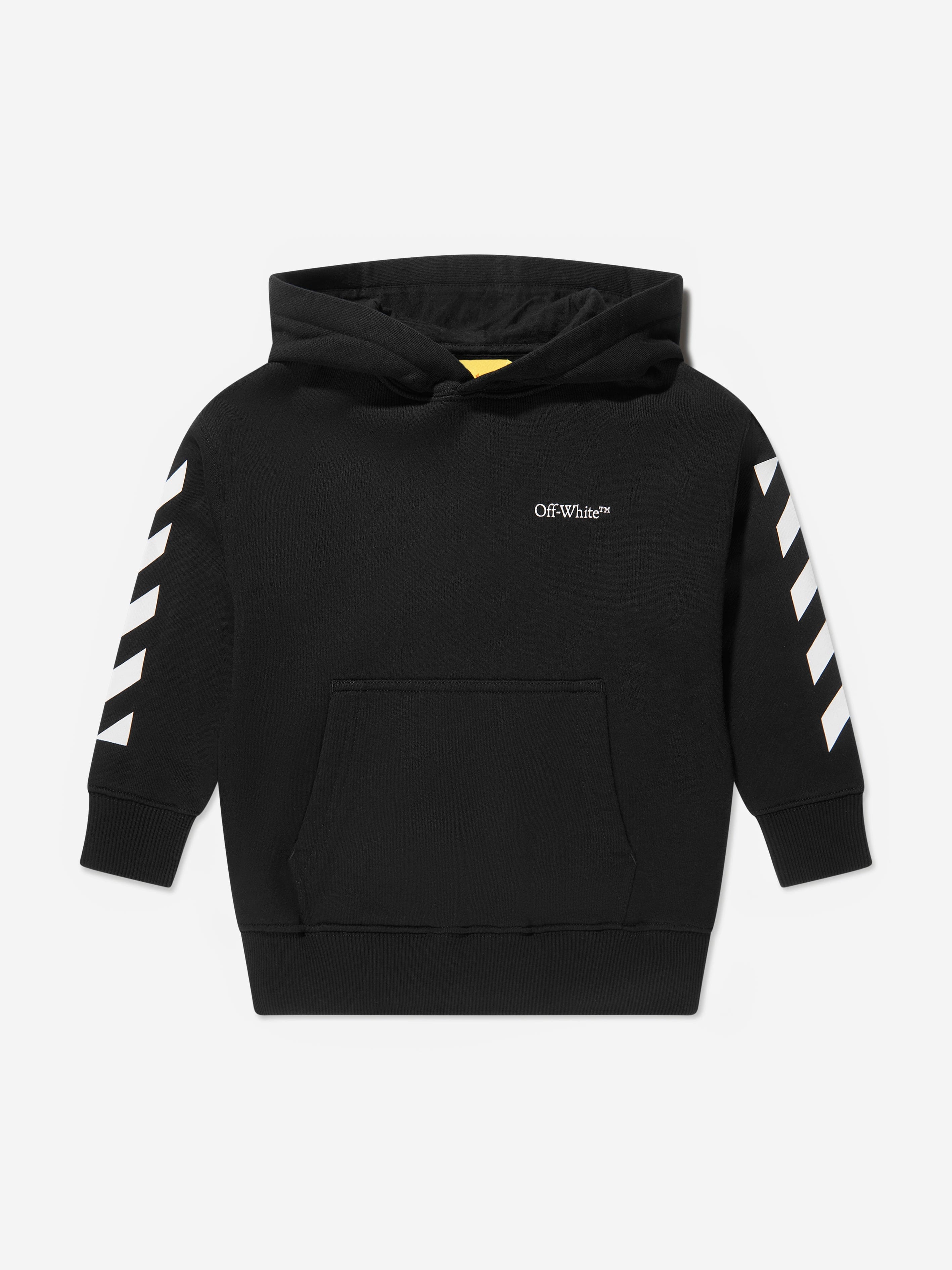 Off-White Kid's Arrow Tab Classic Hoodie, Size 4-12, Blackwhite, 4, Childrens Kids Sweaters