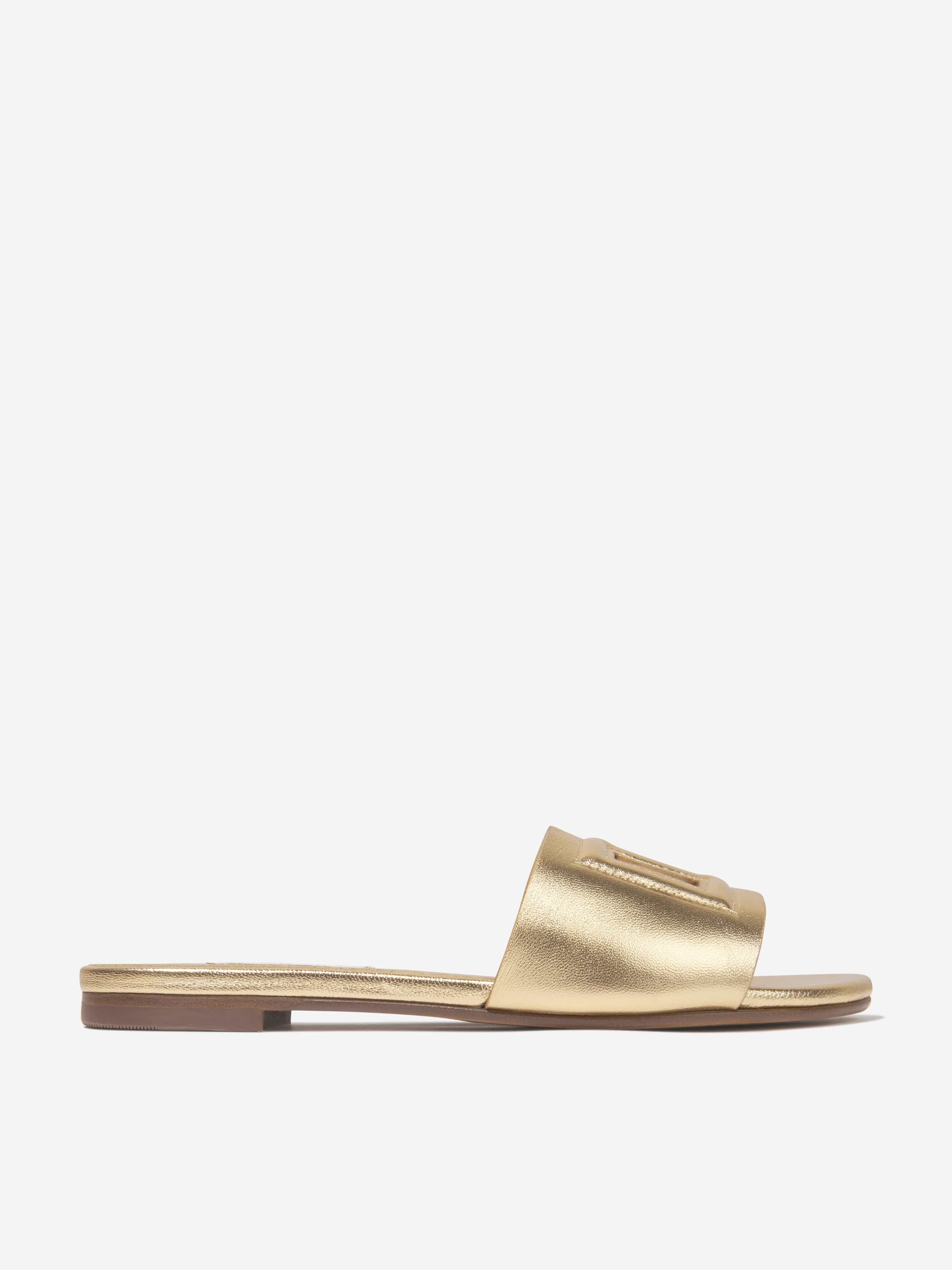 Gold 2024 slide sandals