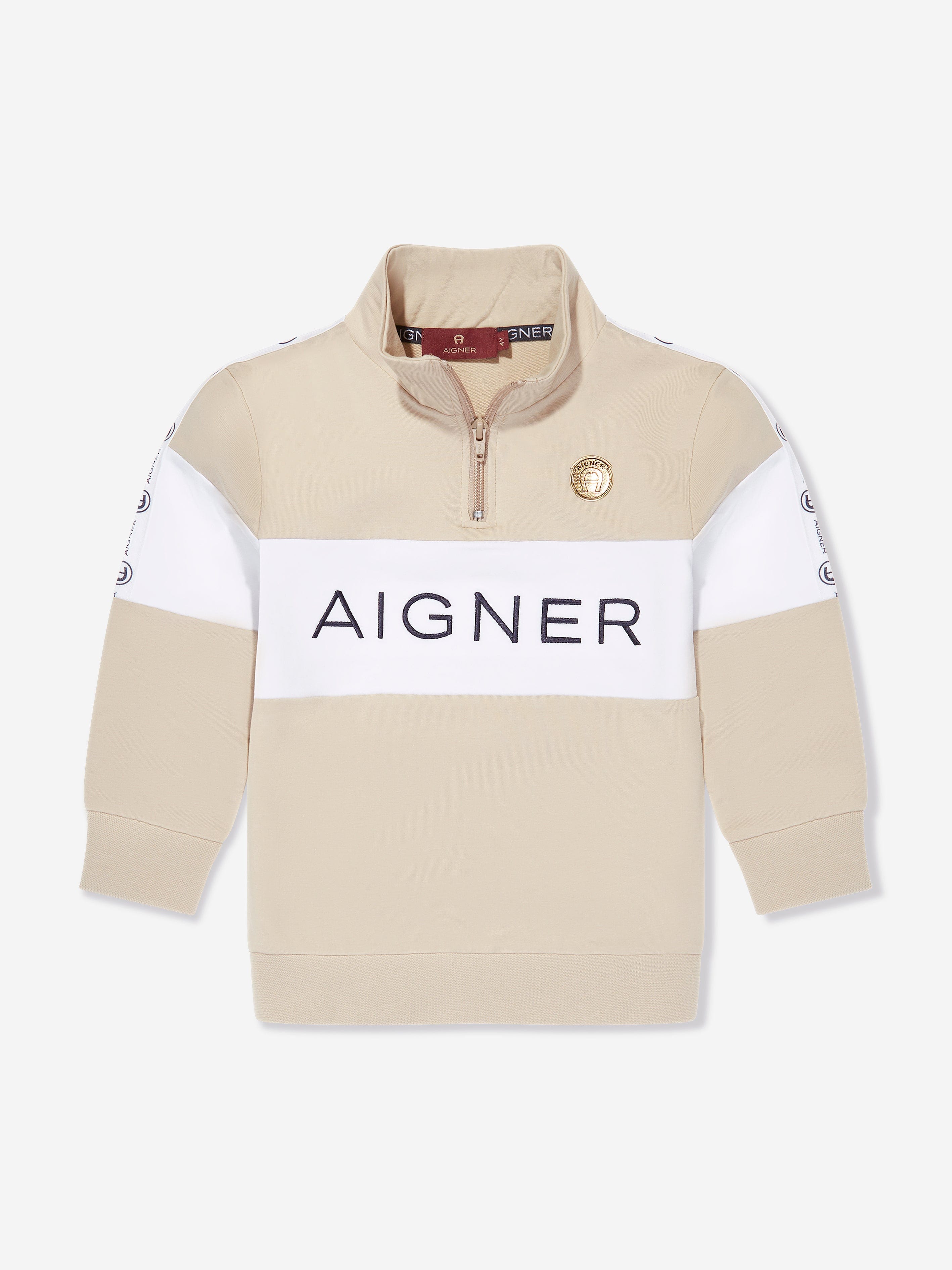 Boys Logo Sweatshirt in Beige