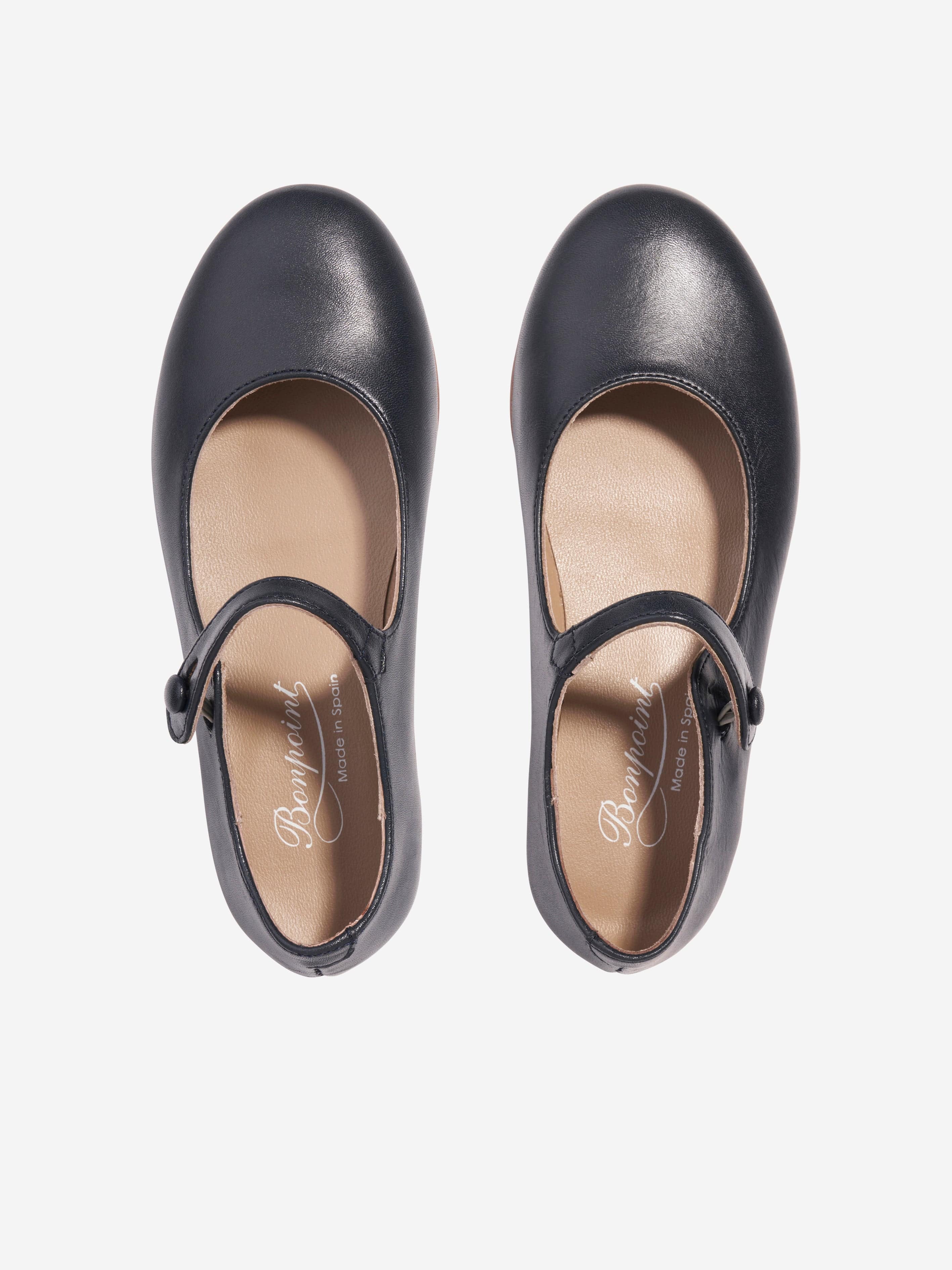 Bonpoint Girls Leather Mary Jane Shoes in Navy | Childsplay Clothing