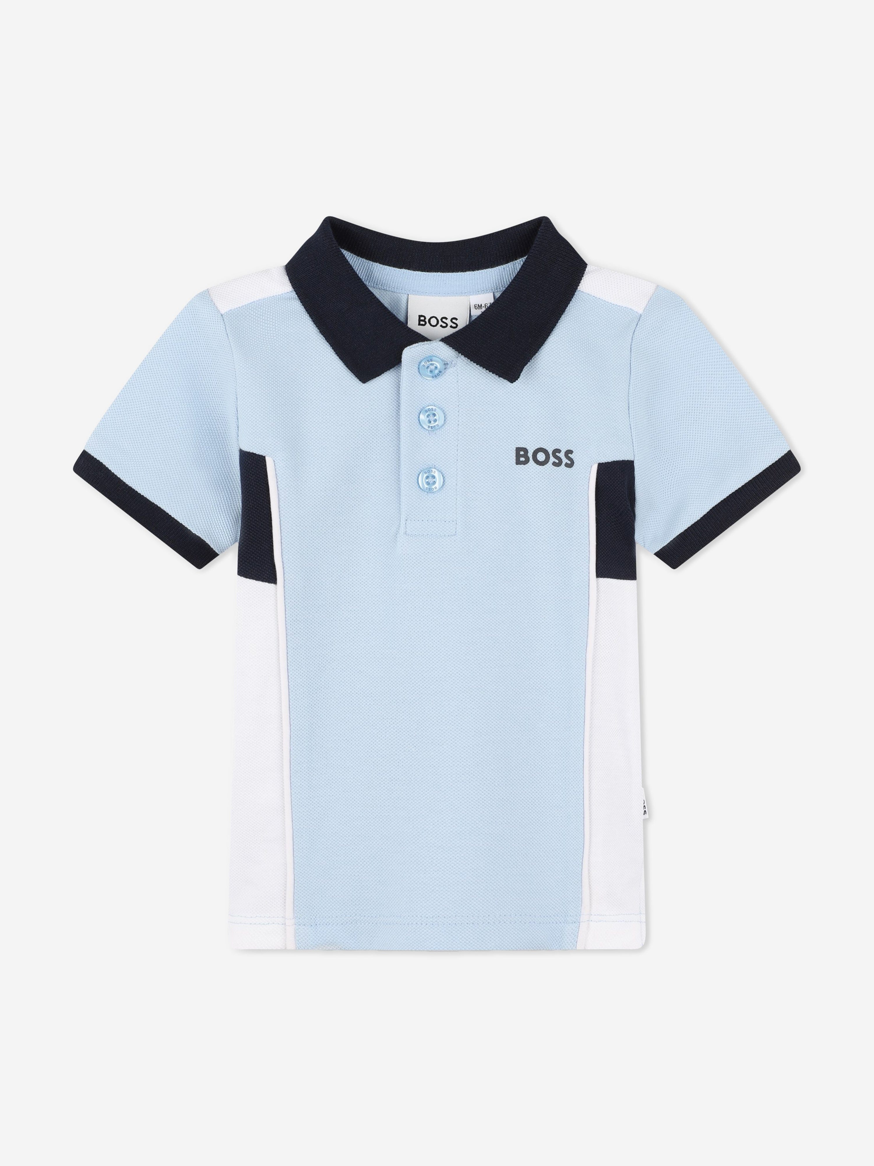 BOSS Kidswear logo-embossed polo shirt - Blue