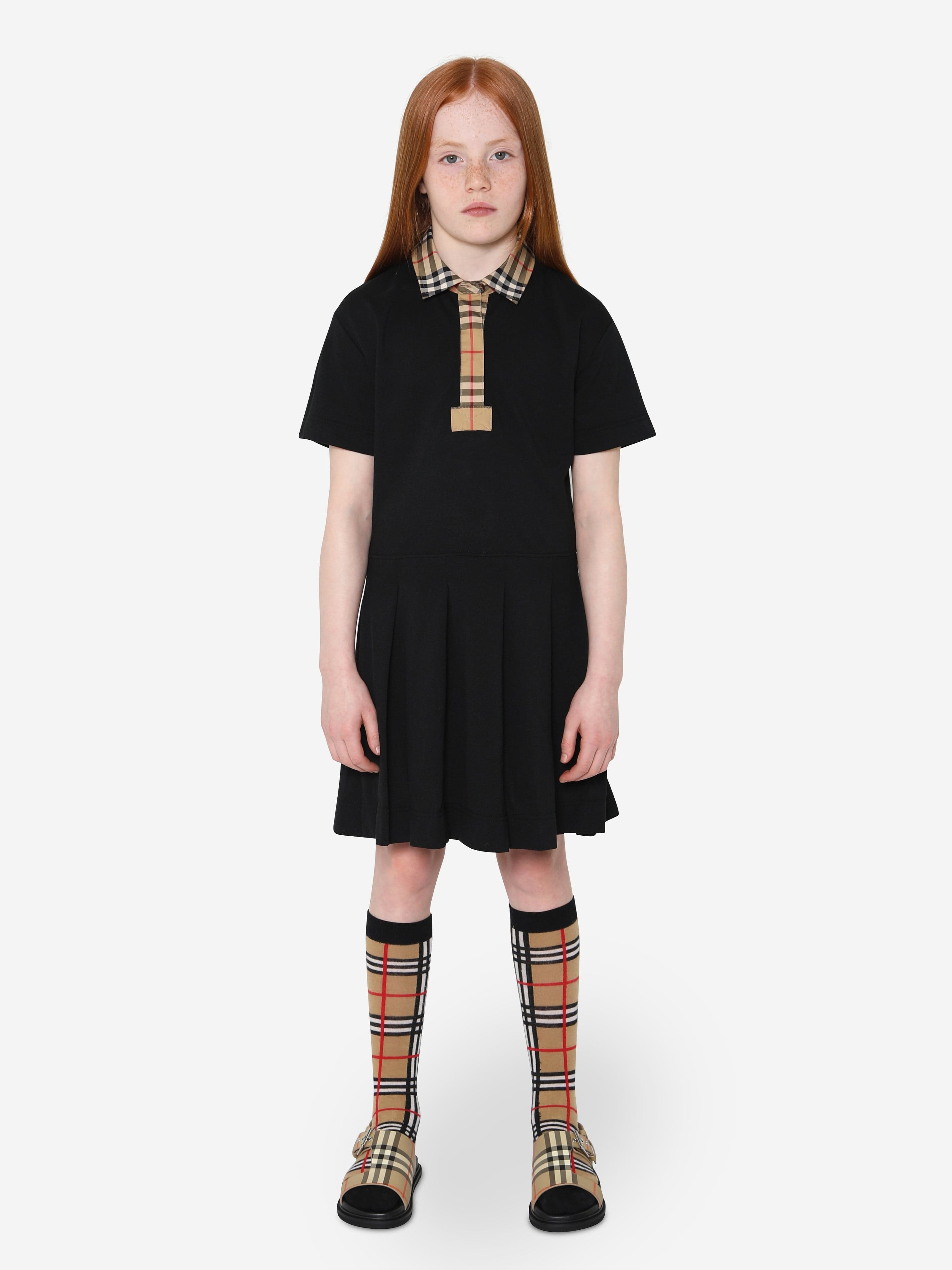 Girls black 2025 polo dress