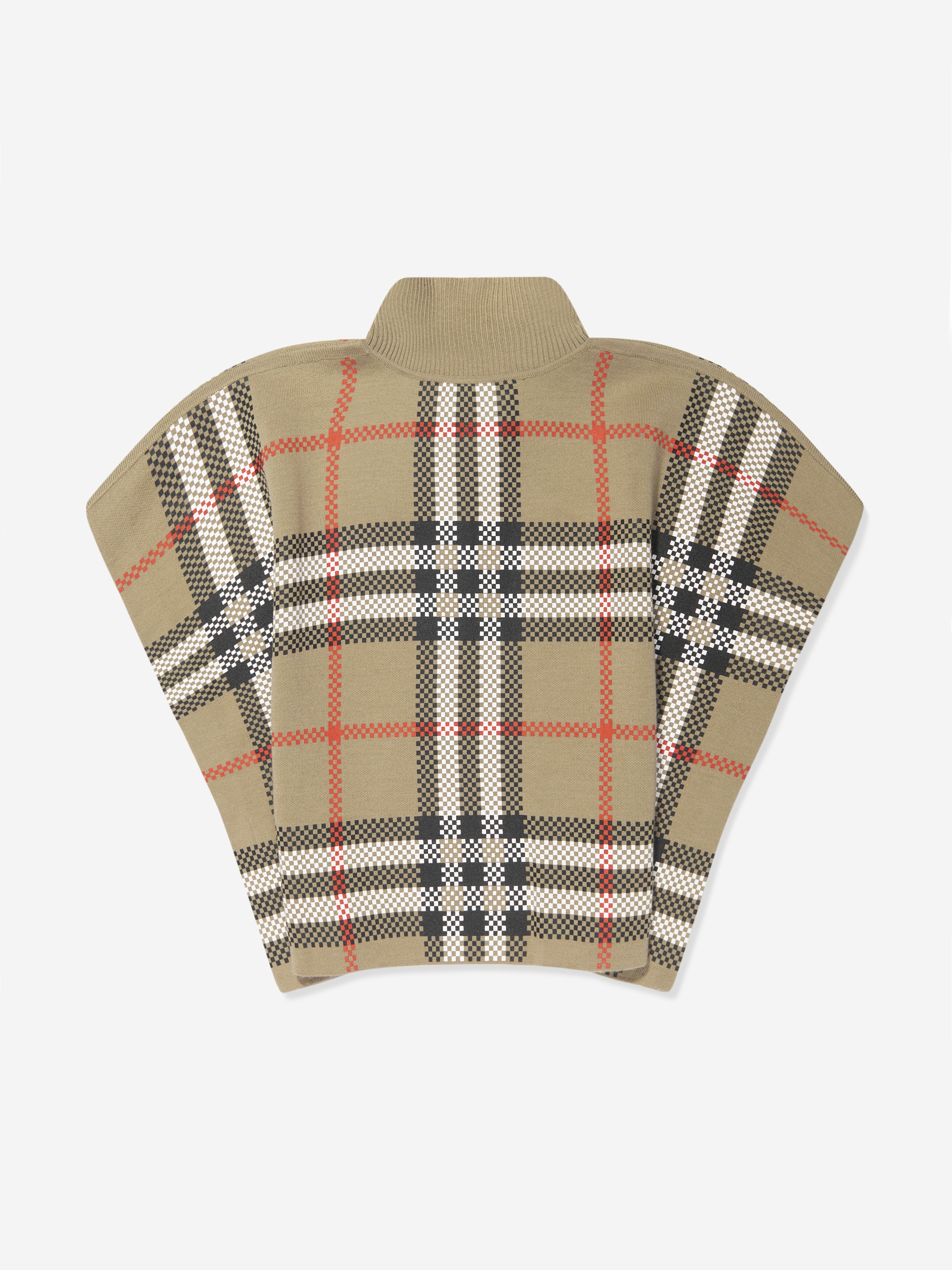 Girls Ginny Cape in Archive Beige Check