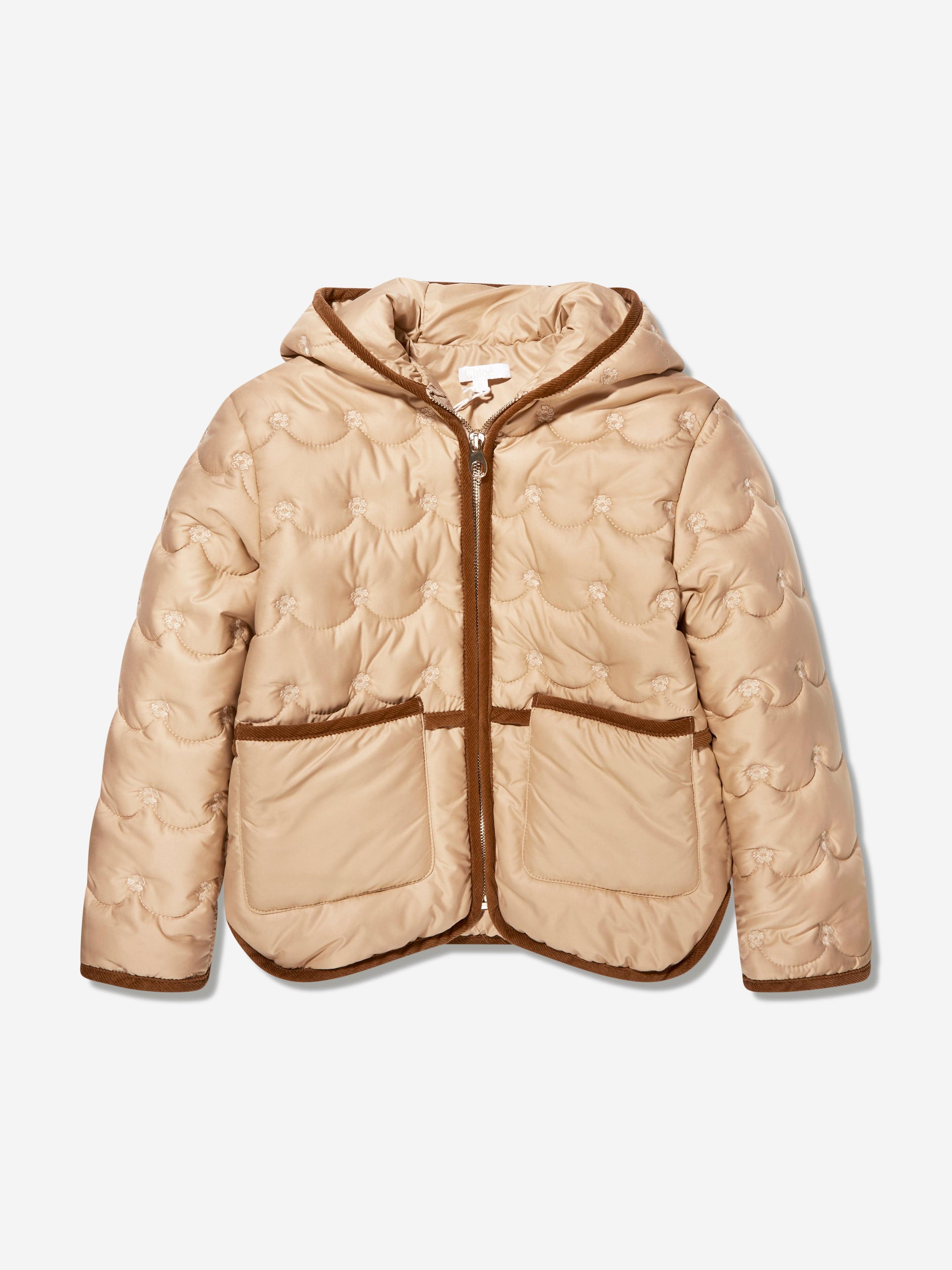 Chloé Girls Quilted Jacket in Beige | Childsplay Clothing