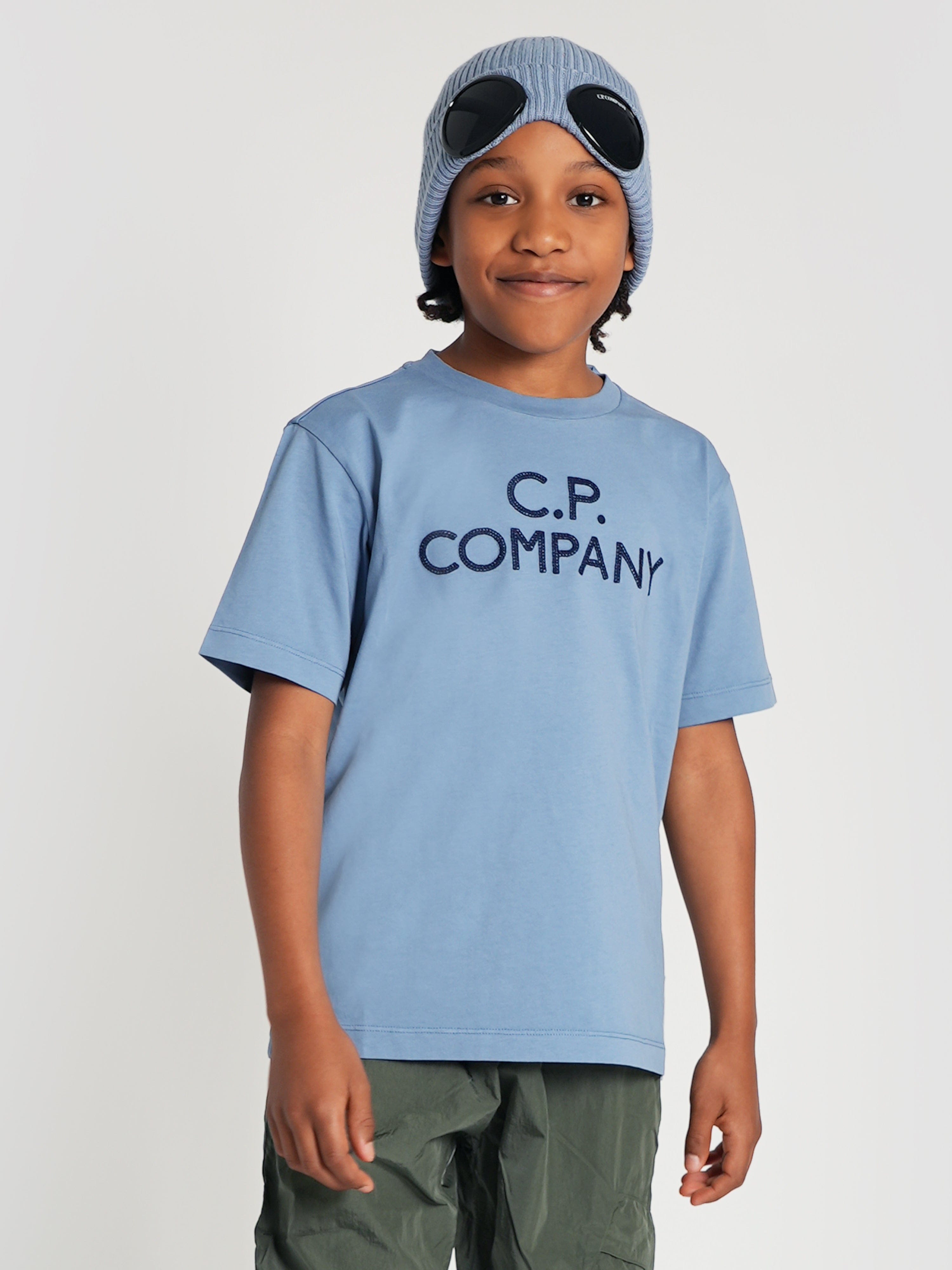 C.P. Company Boys Logo T-Shirt in Blue