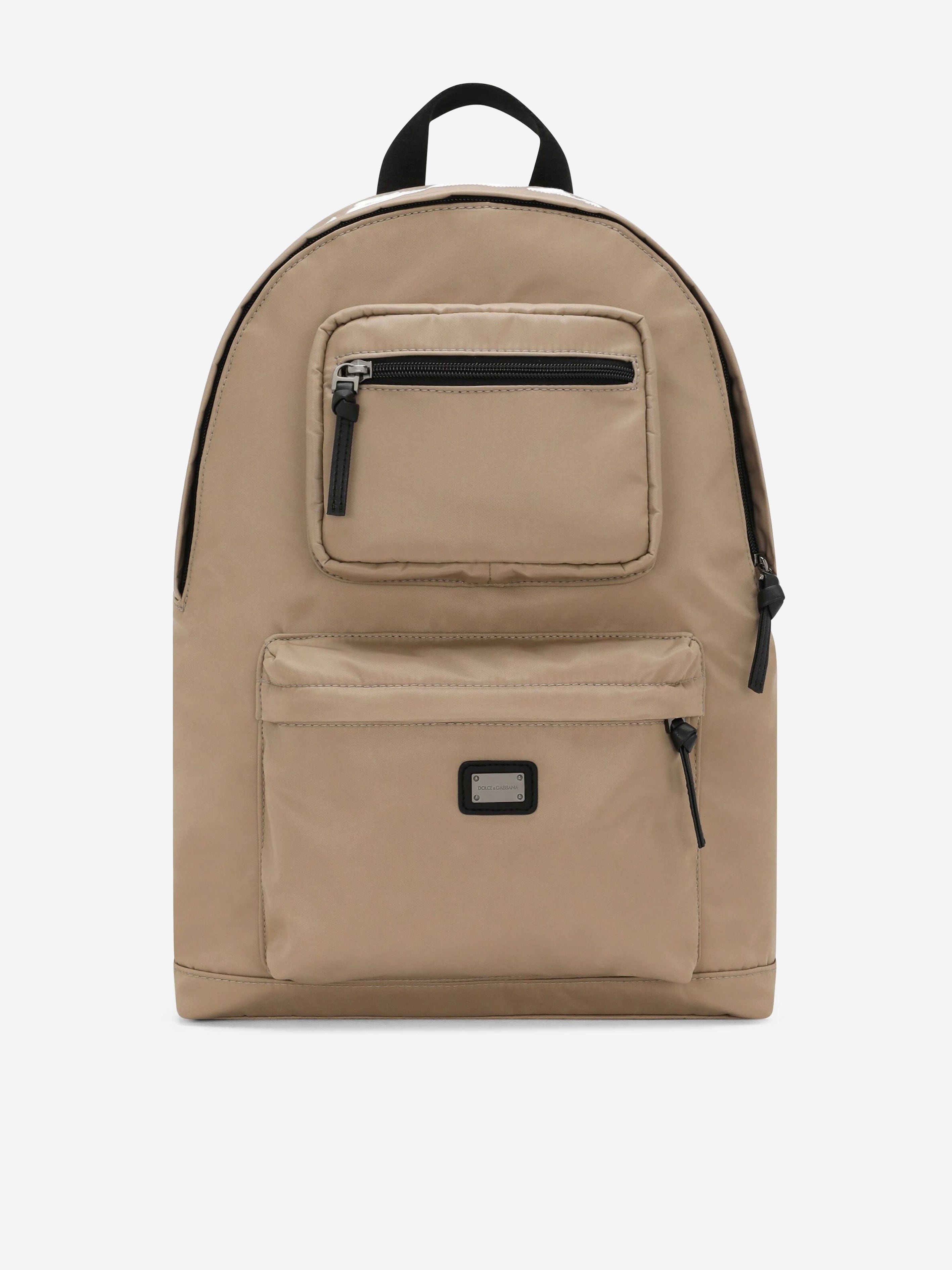 Dolce & Gabbana Boys Logo Backpack in Beige (41cm)