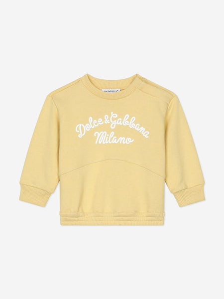 Dolce Gabbana Baby Logo Sweatshirt in Yellow