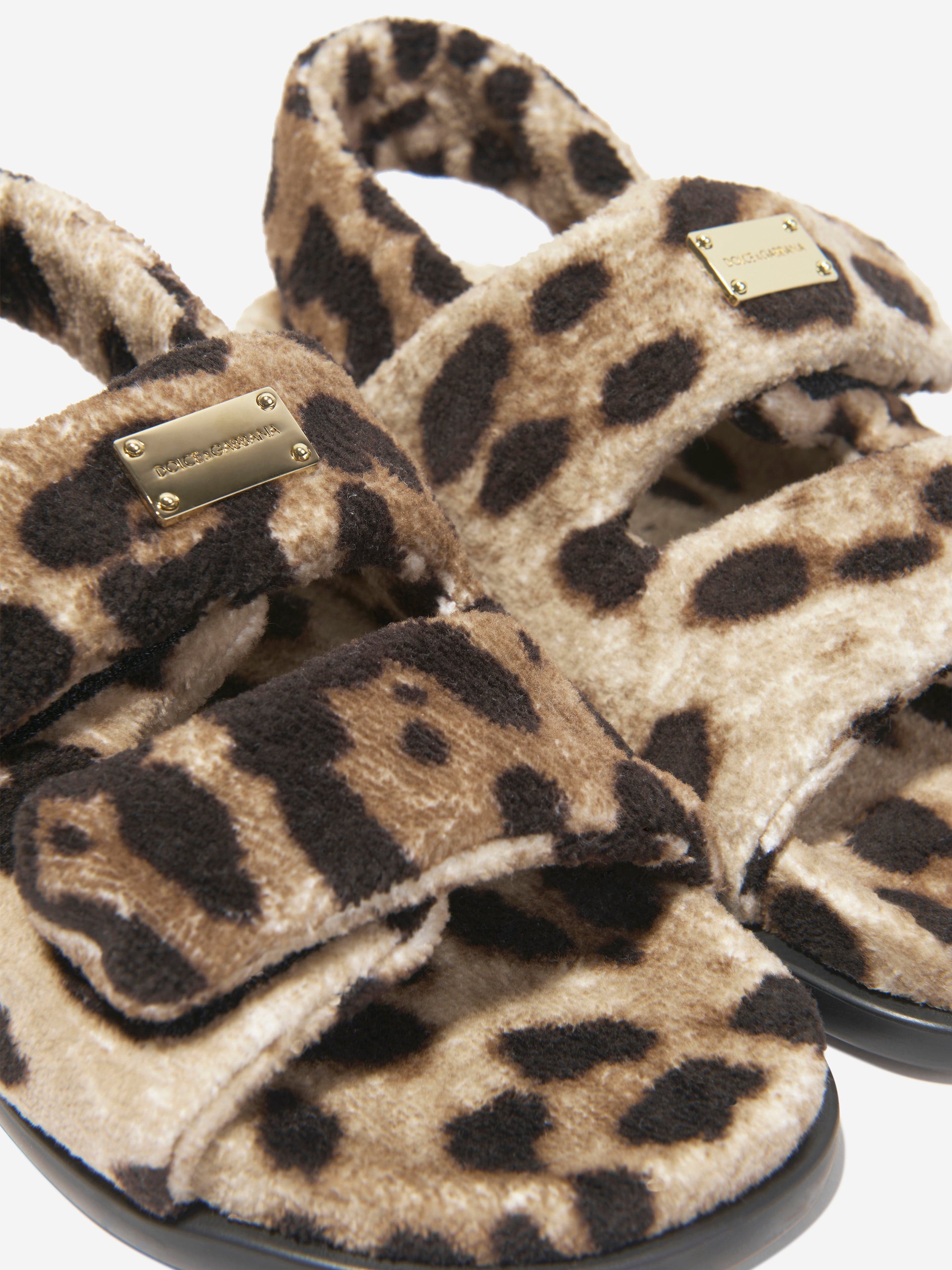 Dolce and store gabbana leopard slides