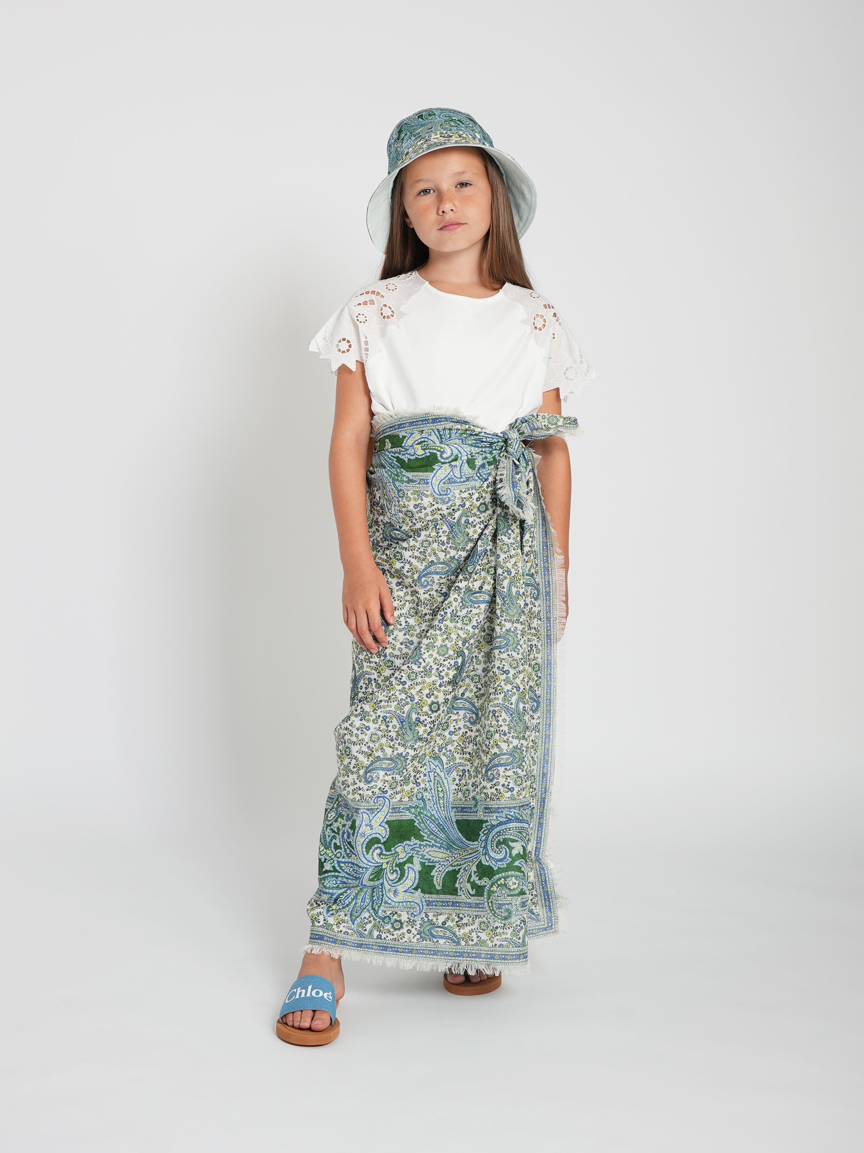 Zimmermann Girls Paisley Print Pareo in Green