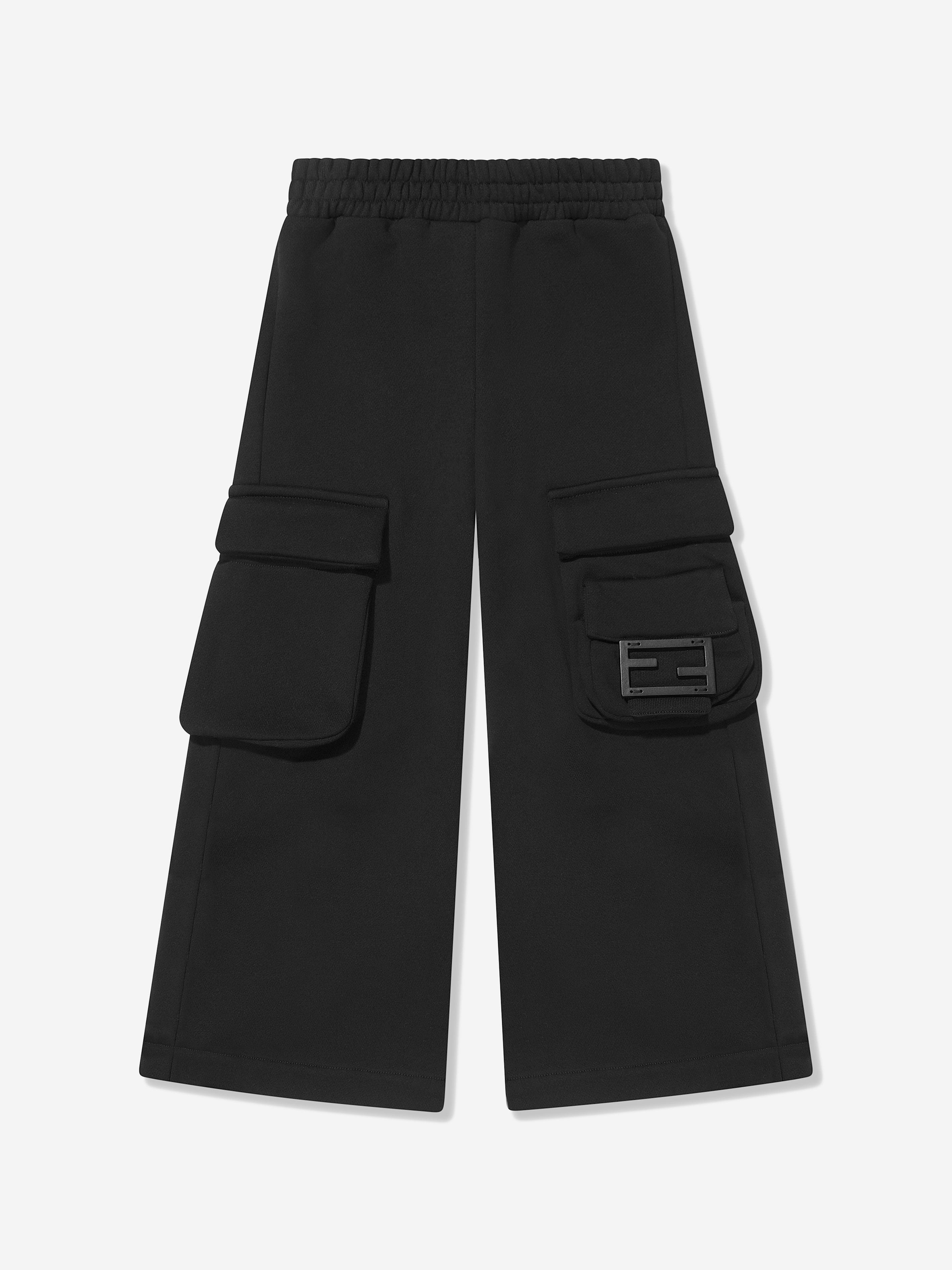 Fendi Girls Baguette Pocket Trousers in Black