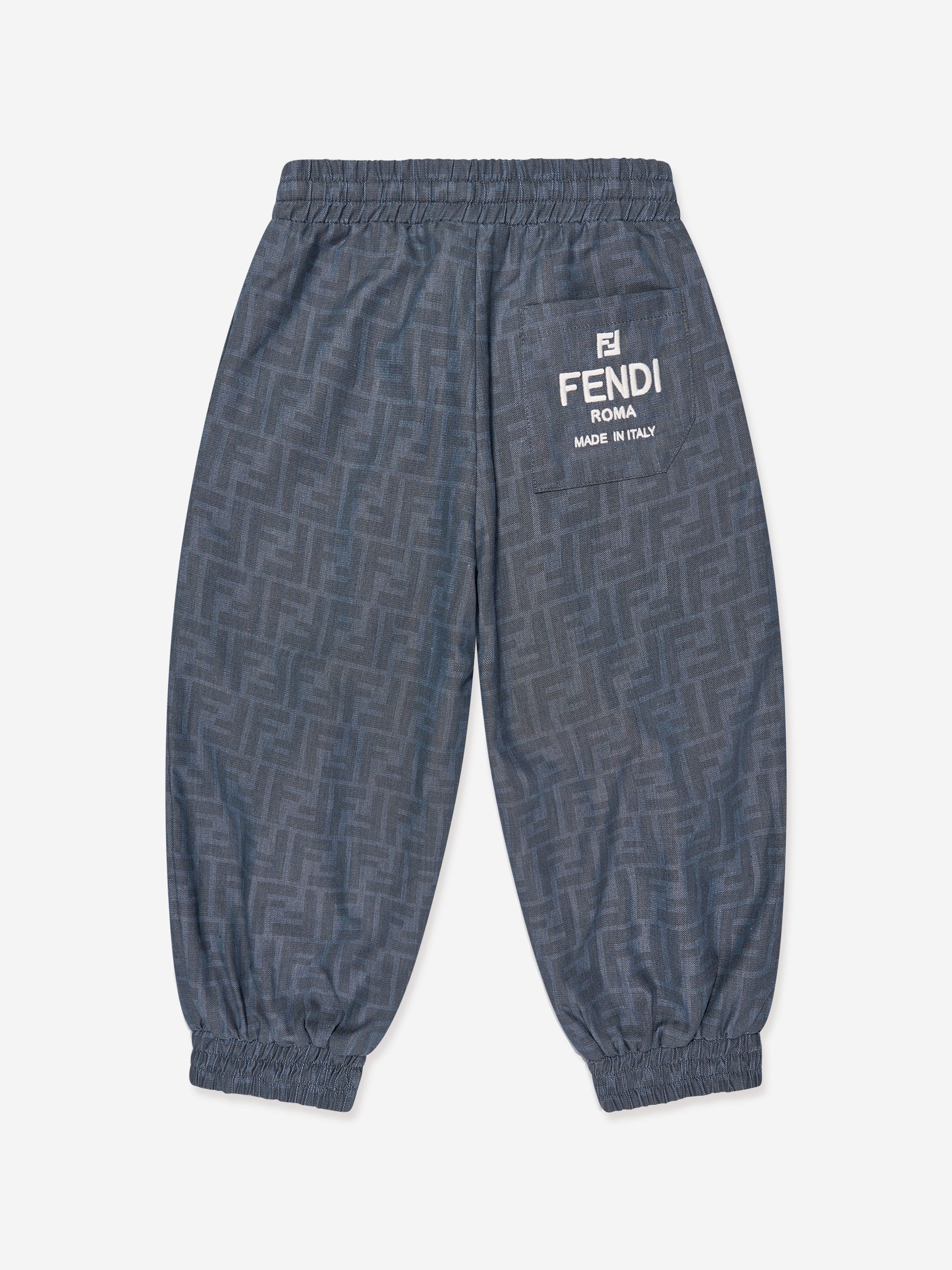 Boys FF Logo Trousers in Beige