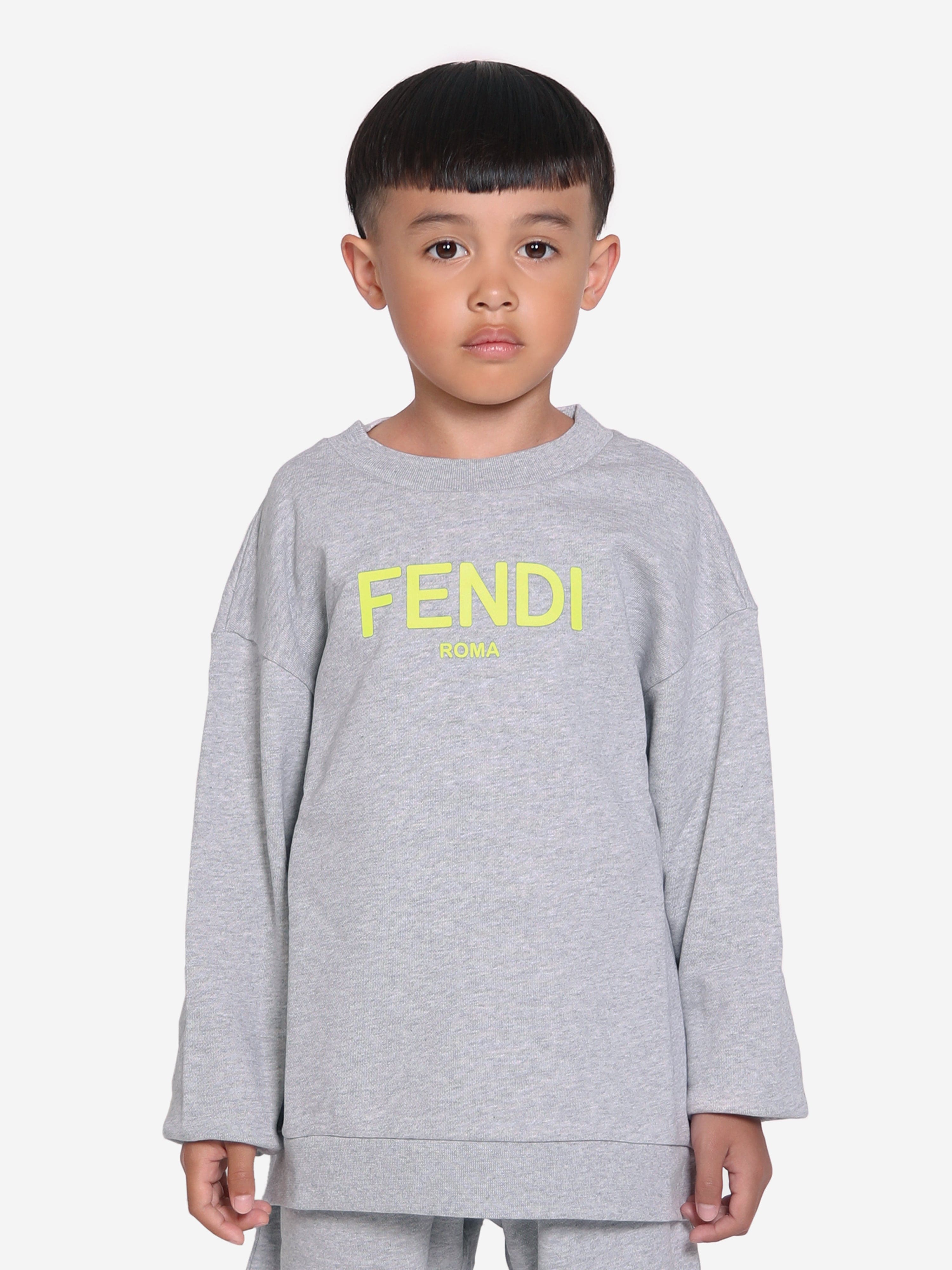 Fendi Kids Logo Sweatshirt in Grey