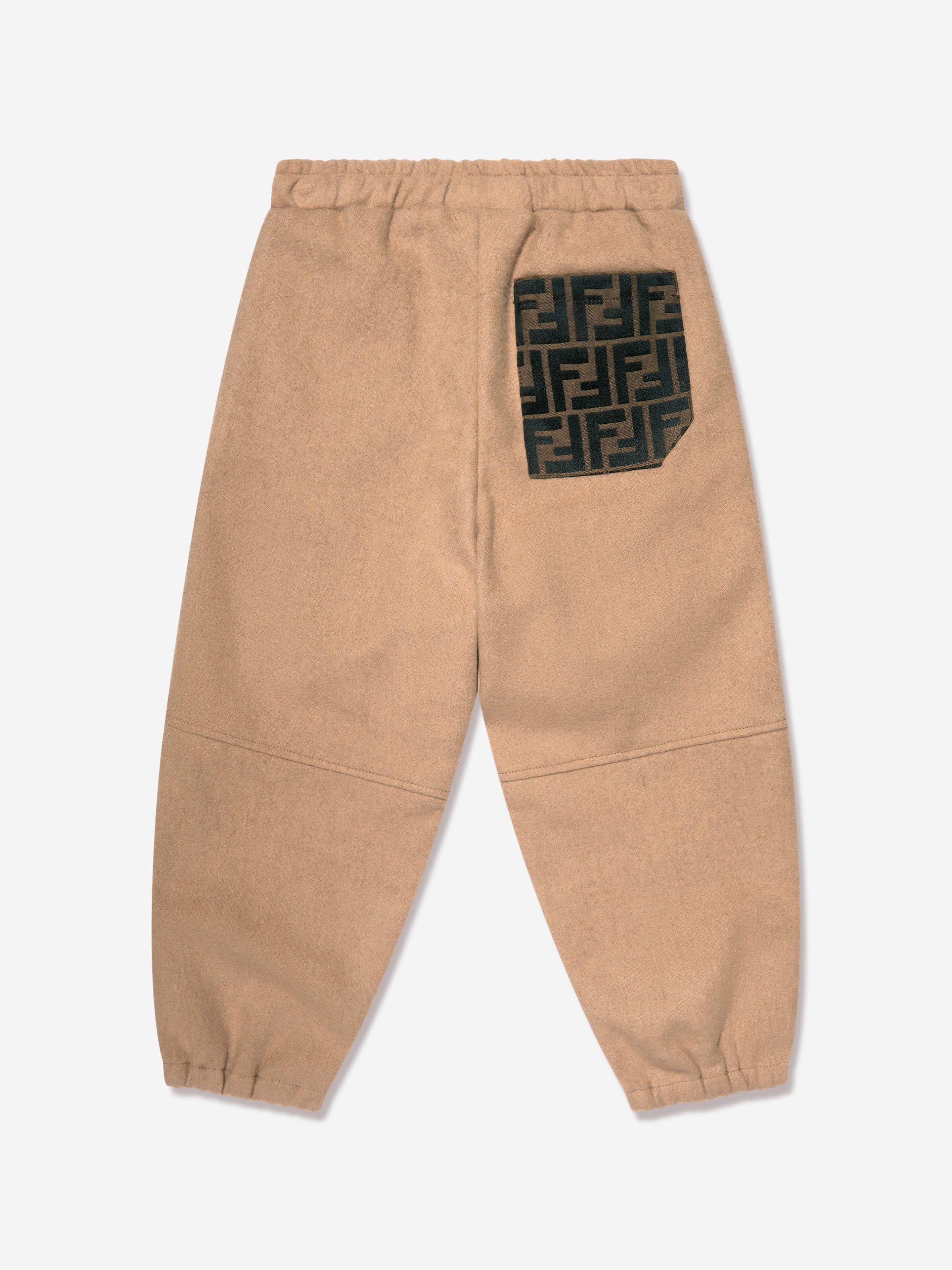 Boys FF Logo Trousers in Beige