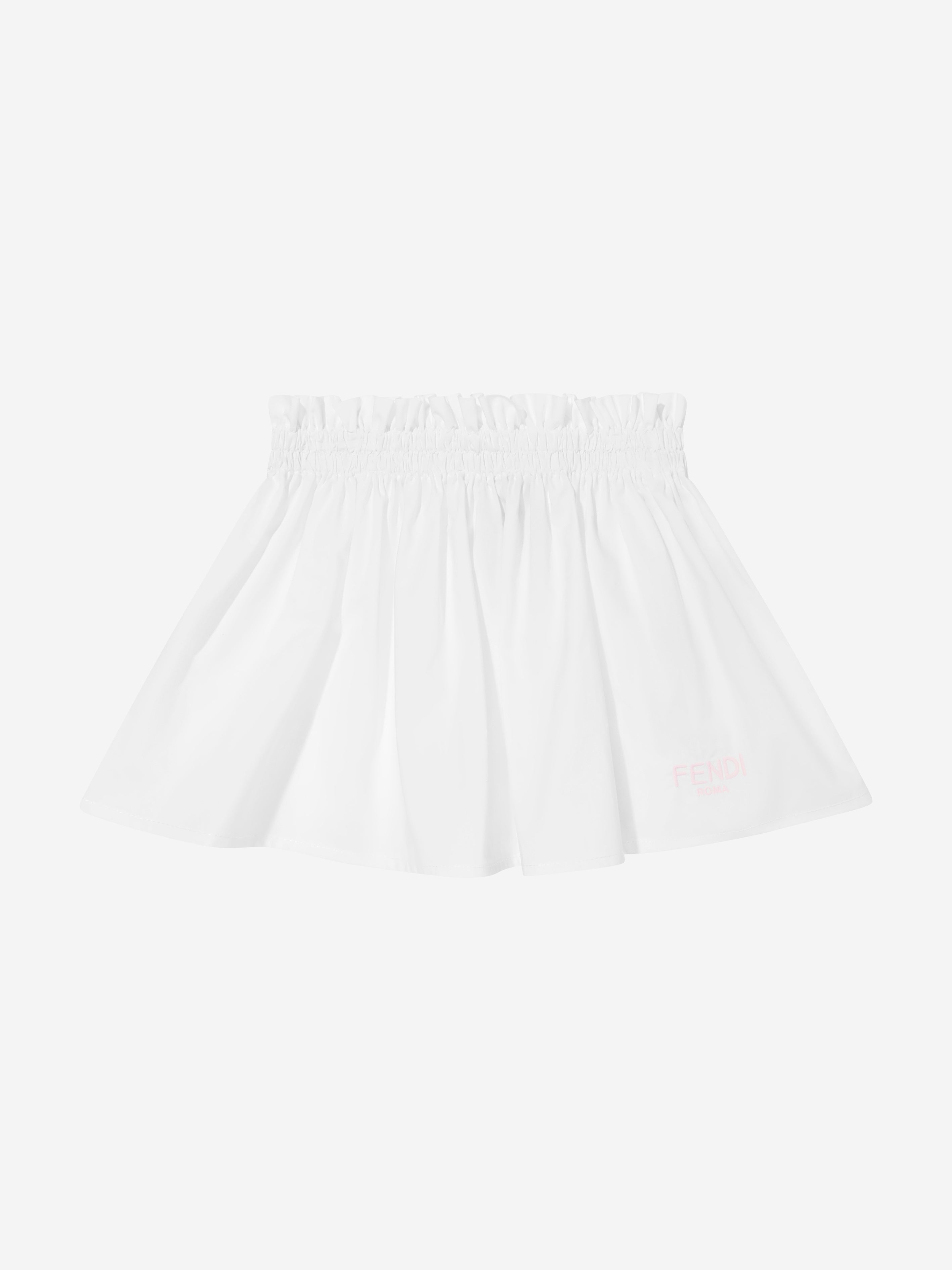 Fendi Baby Girls Cotton Skirt in White