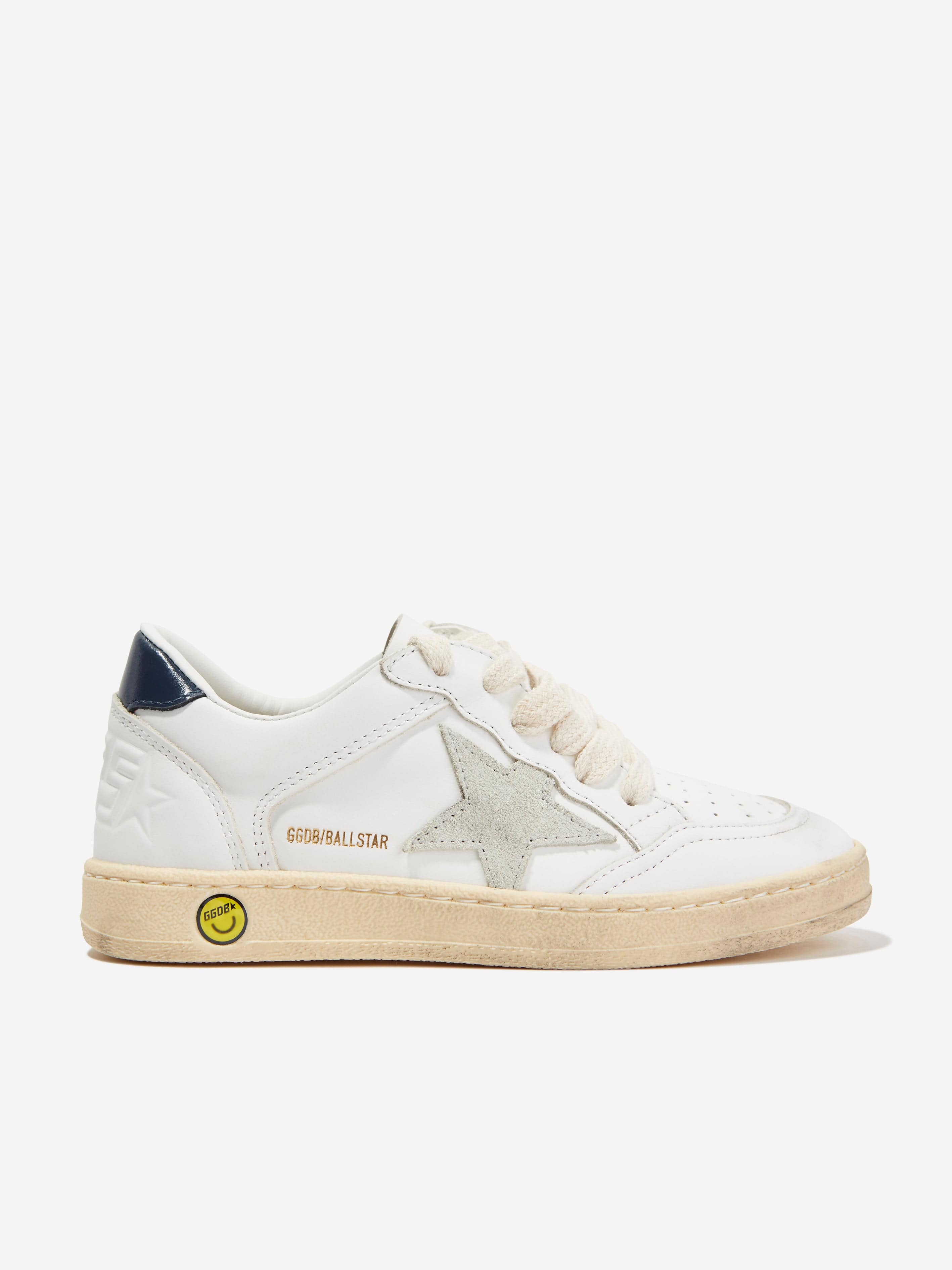 Golden Goose Kids Kids Leather Ballstar Trainers in White