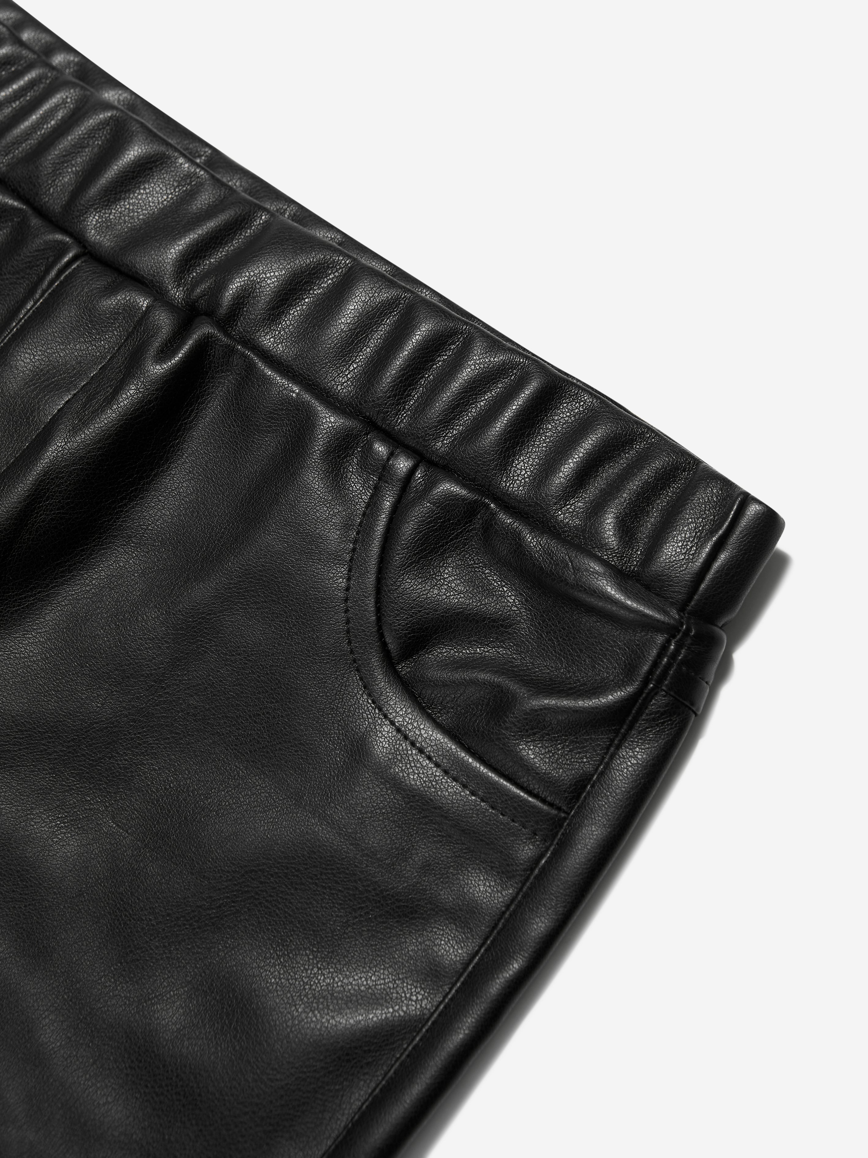 Pull&Bear Button Front Faux Leather Jeggings In Black, 57% OFF