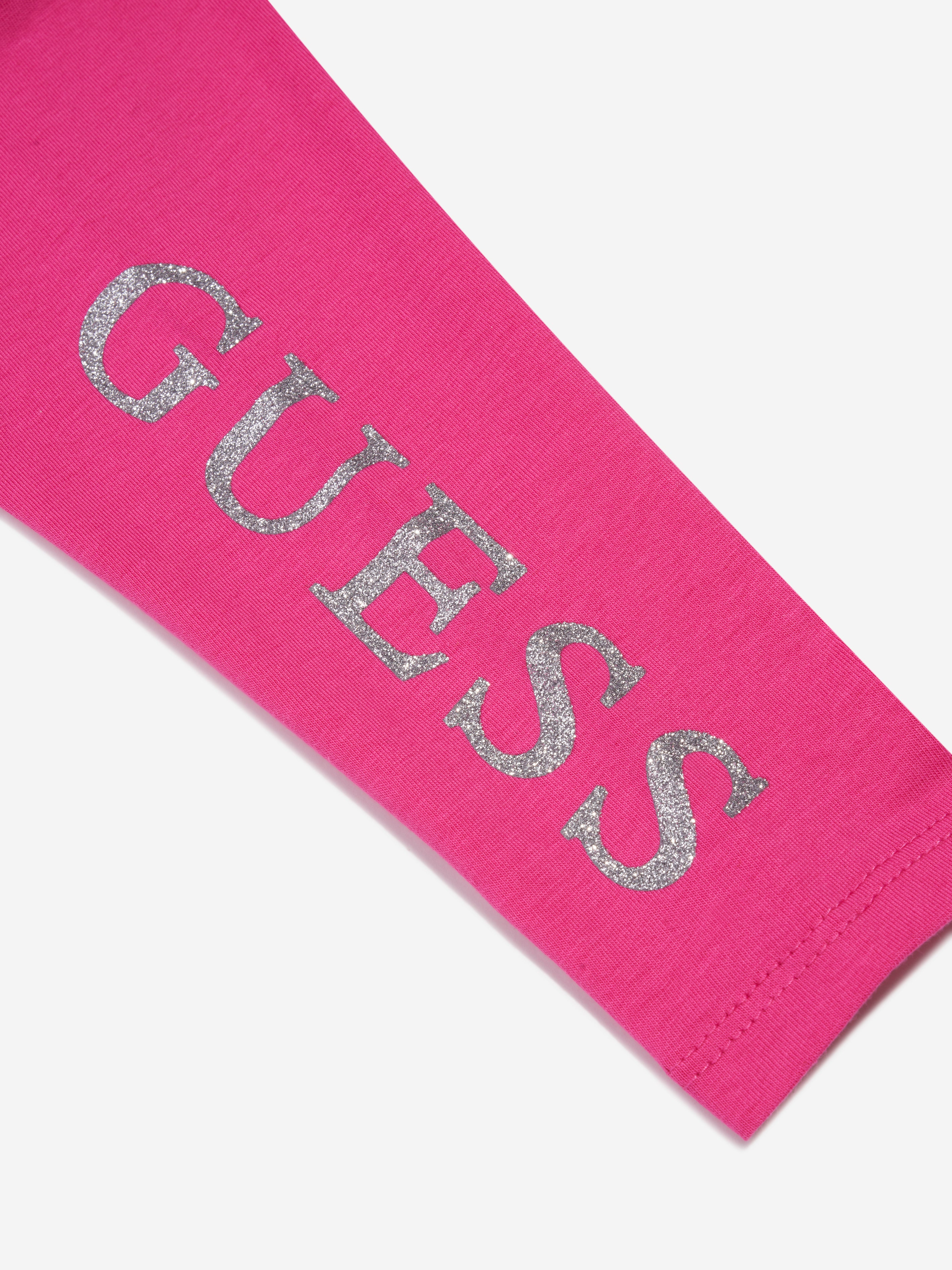 Guess Girls Pink Logo Leggings