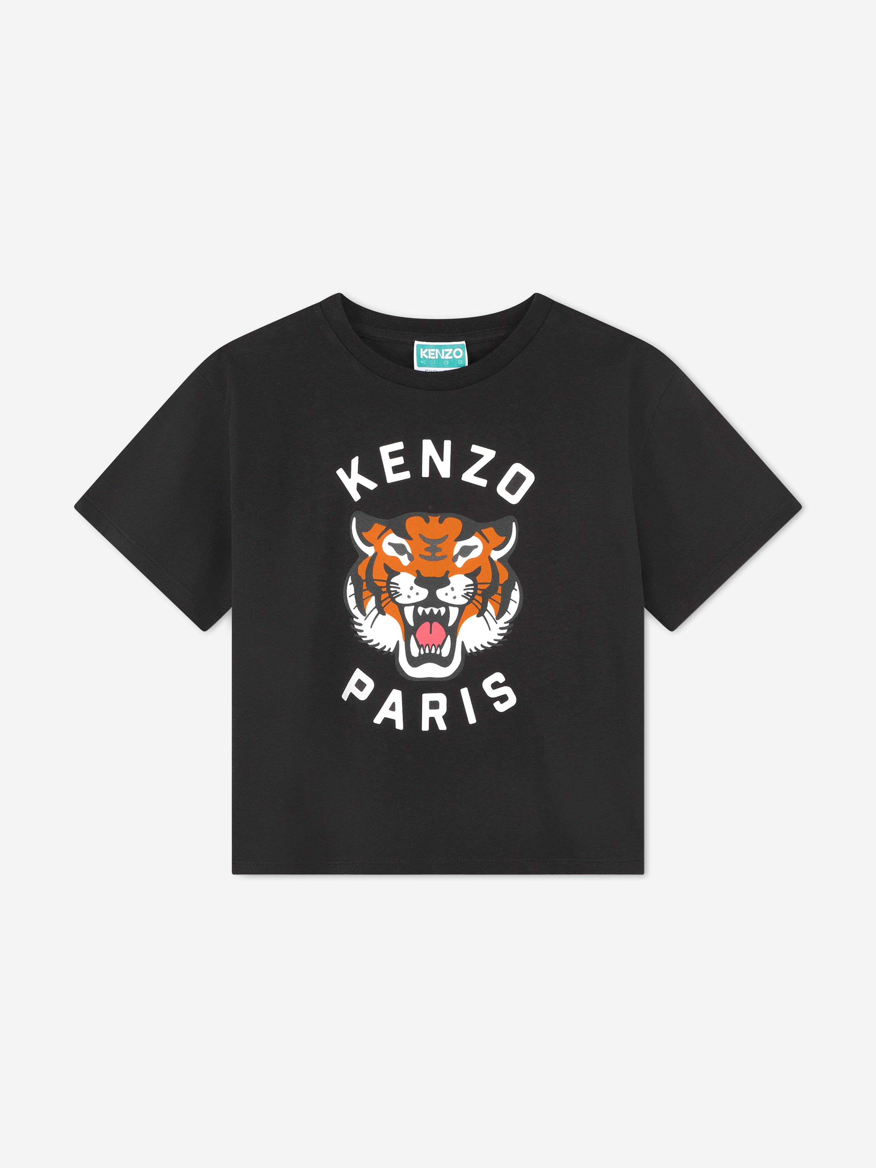 KENZO Kids Tiger Logo T Shirt in Grey Childsplay Clothing