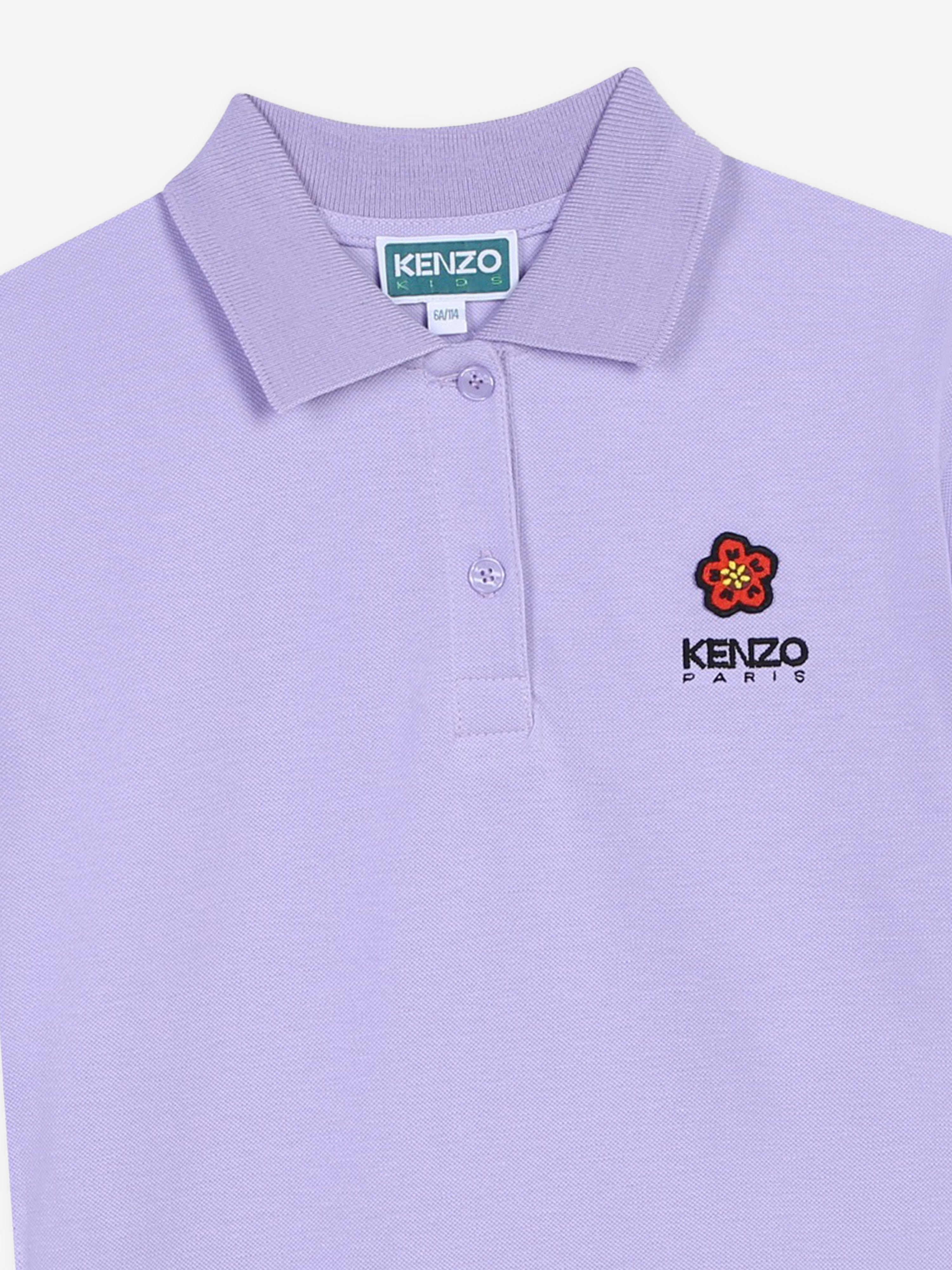 KENZO Girls Boke Flower Polo Dress in Purple Childsplay Clothing