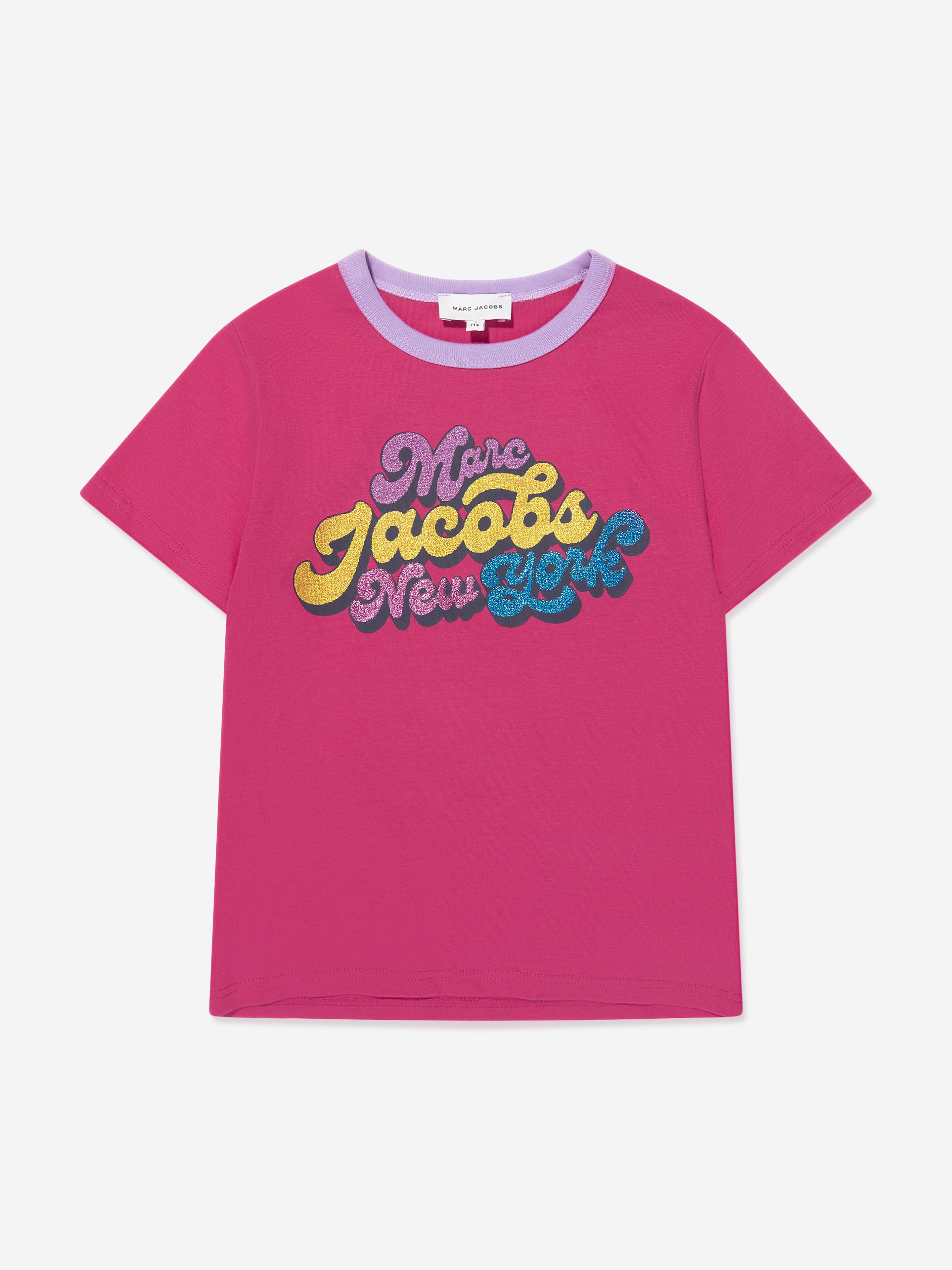 Girls Glitter Logo T-Shirt in Pink
