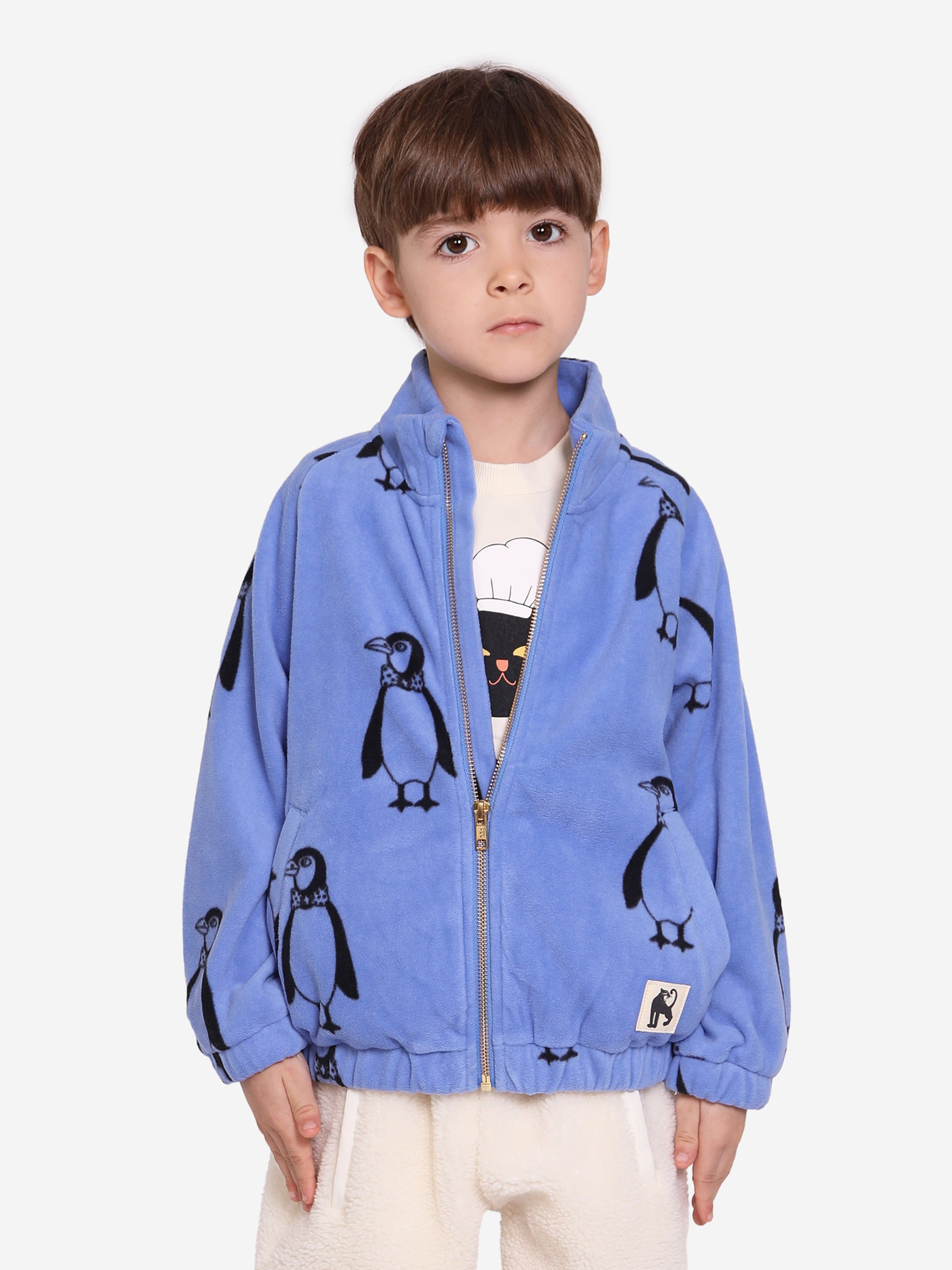 Kids Penguin Fleece Jacket in Blue