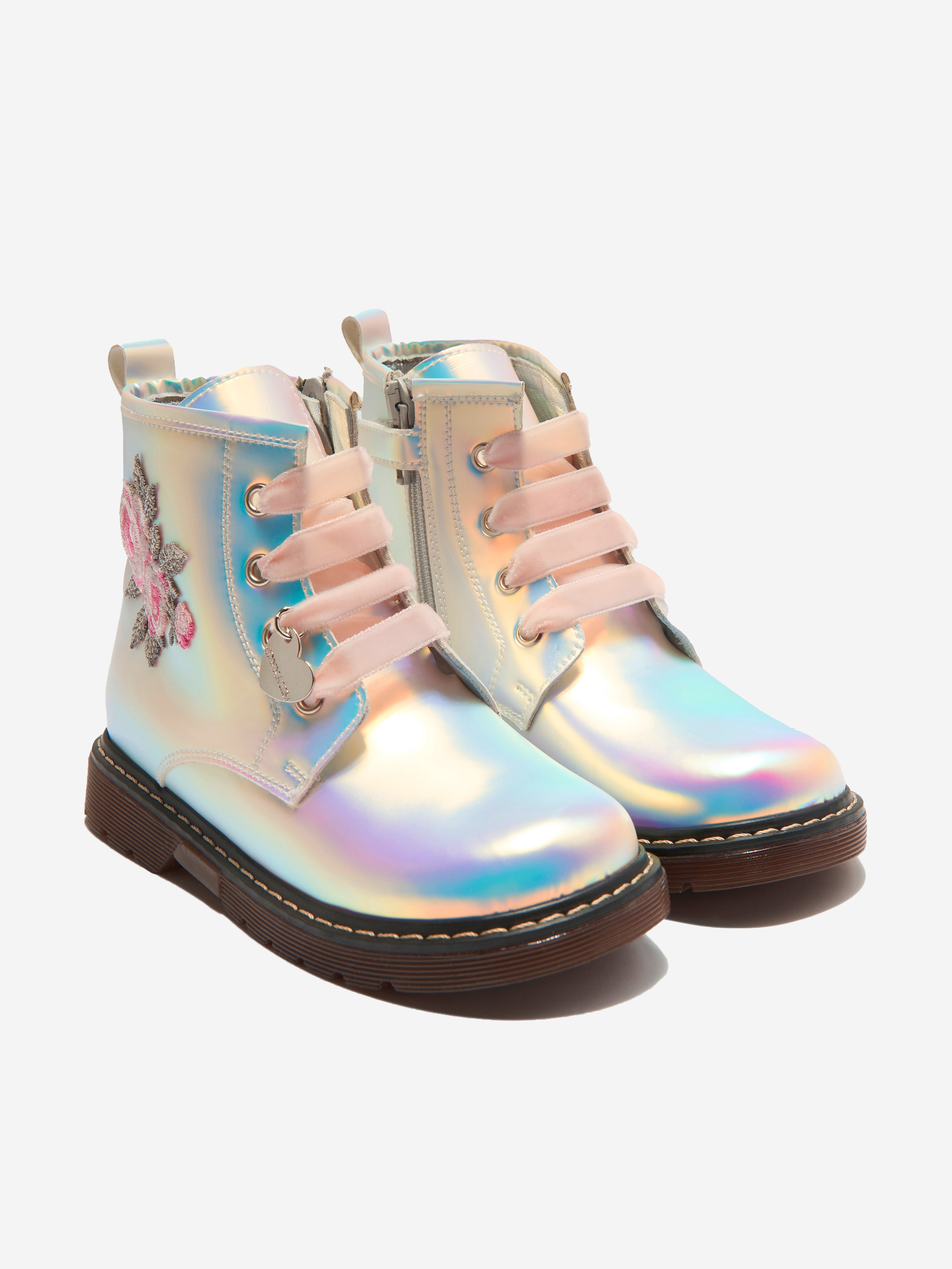 Girls cheap holographic boots