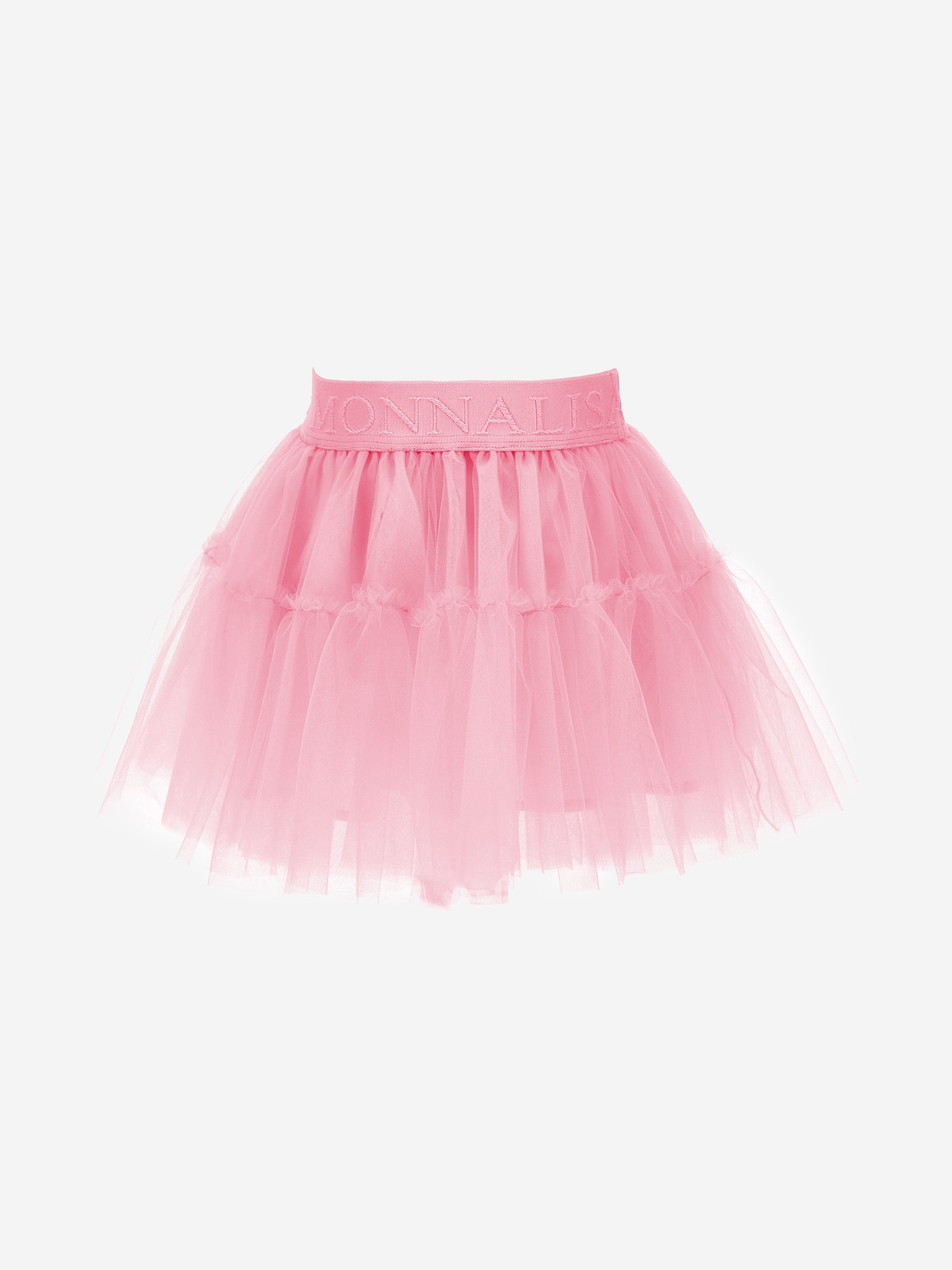 Monnalisa Baby Girls Silk Touch Tulle Skirt in Pink Childsplay Clothing