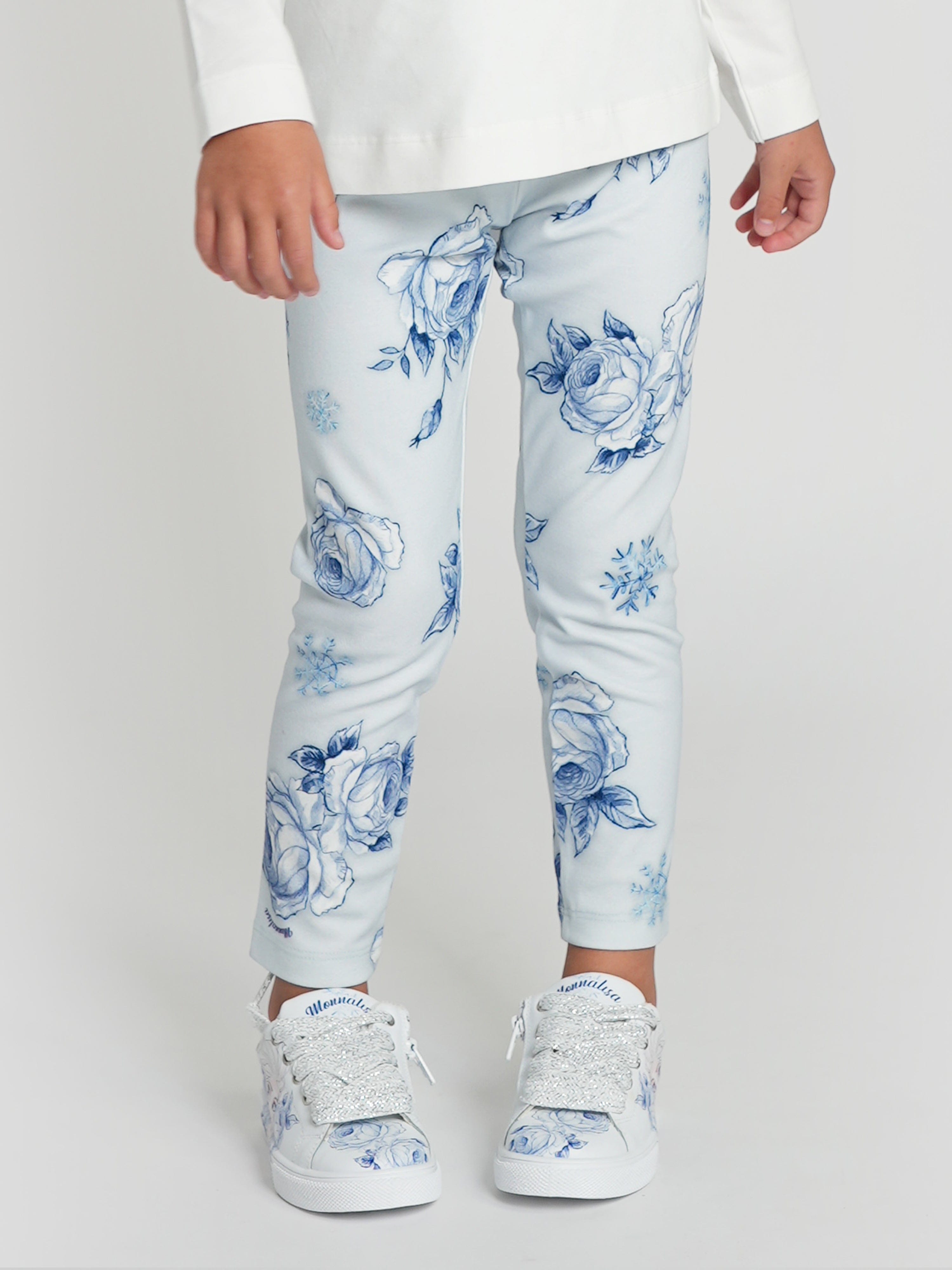 Monnalisa Girls Frozen Milano Leggings in White