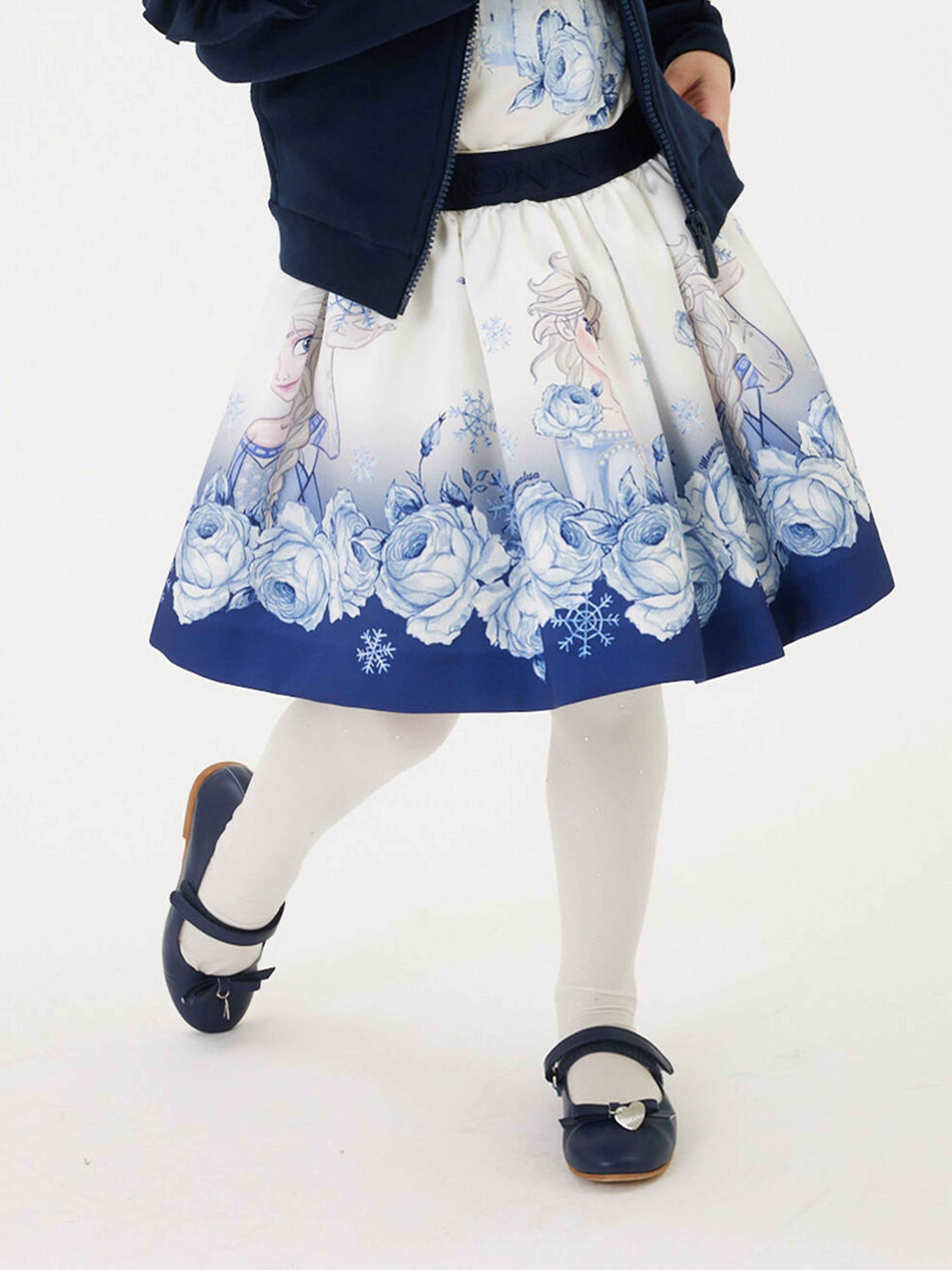 Monnalisa Girls Elsa Mikado Skirt in Blue