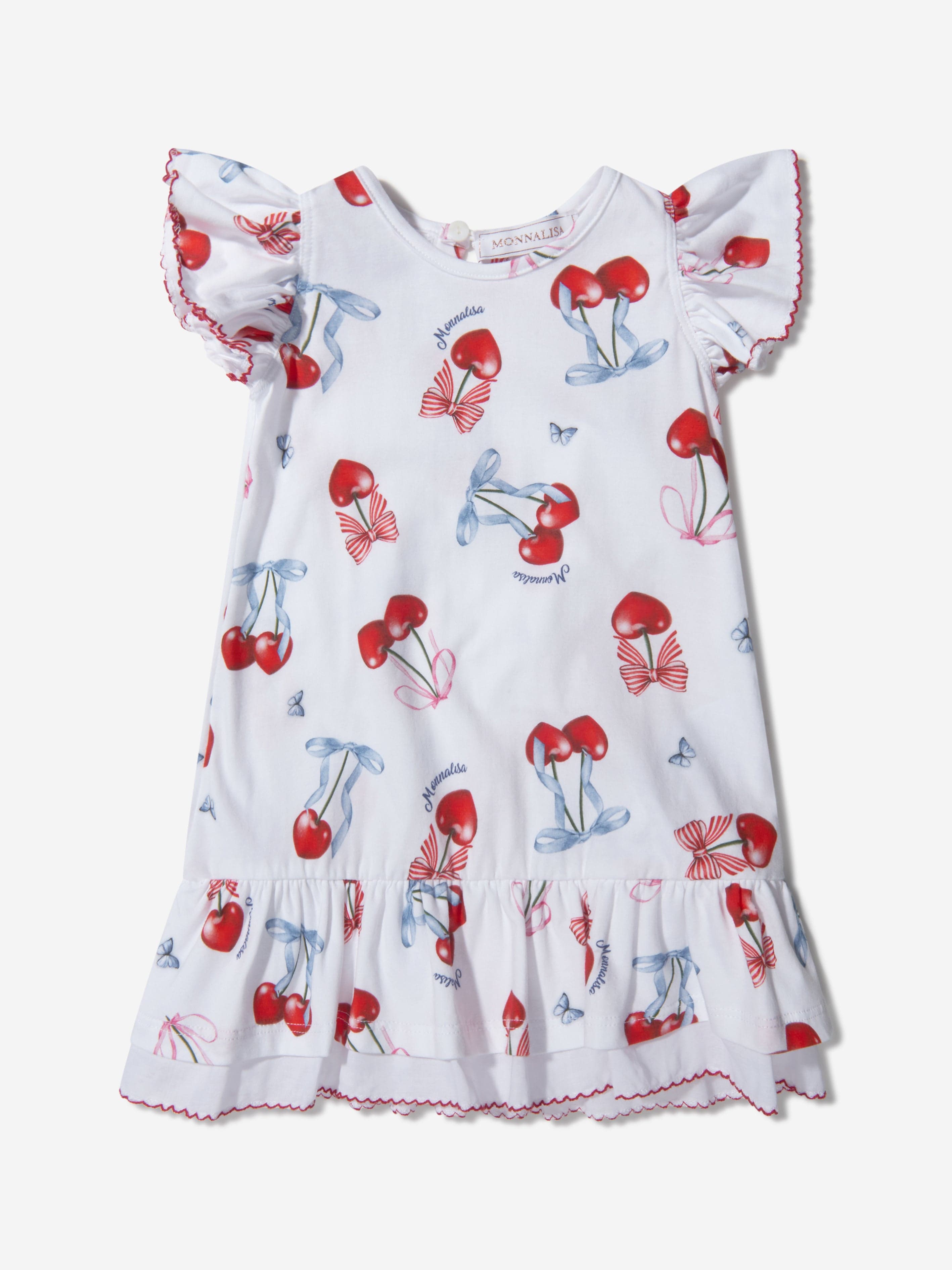 Monnalisa Cherry Print Birthday Dress discount (Baby)