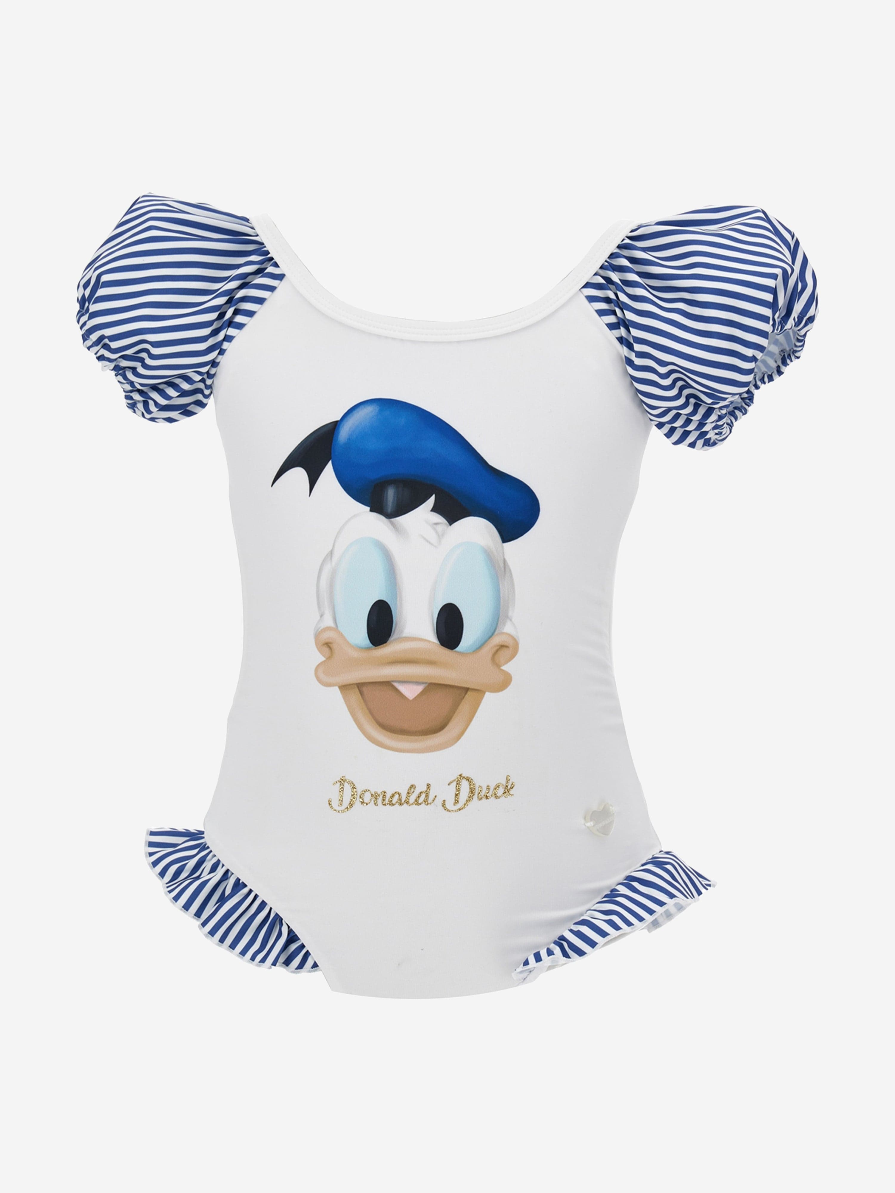 Girls Donald Duck Swimsuit in White