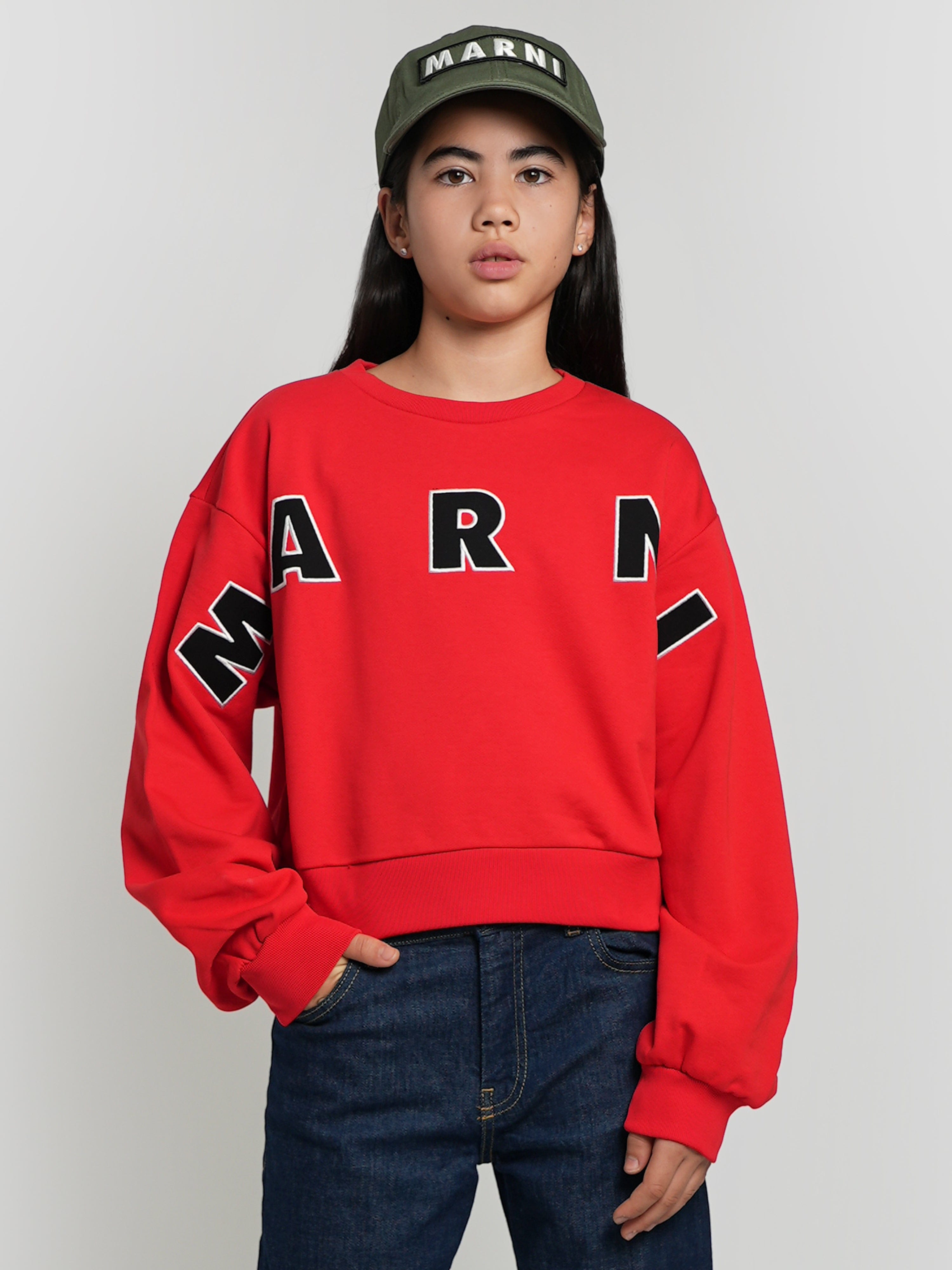 Girls Logo Sweatshirt in Red