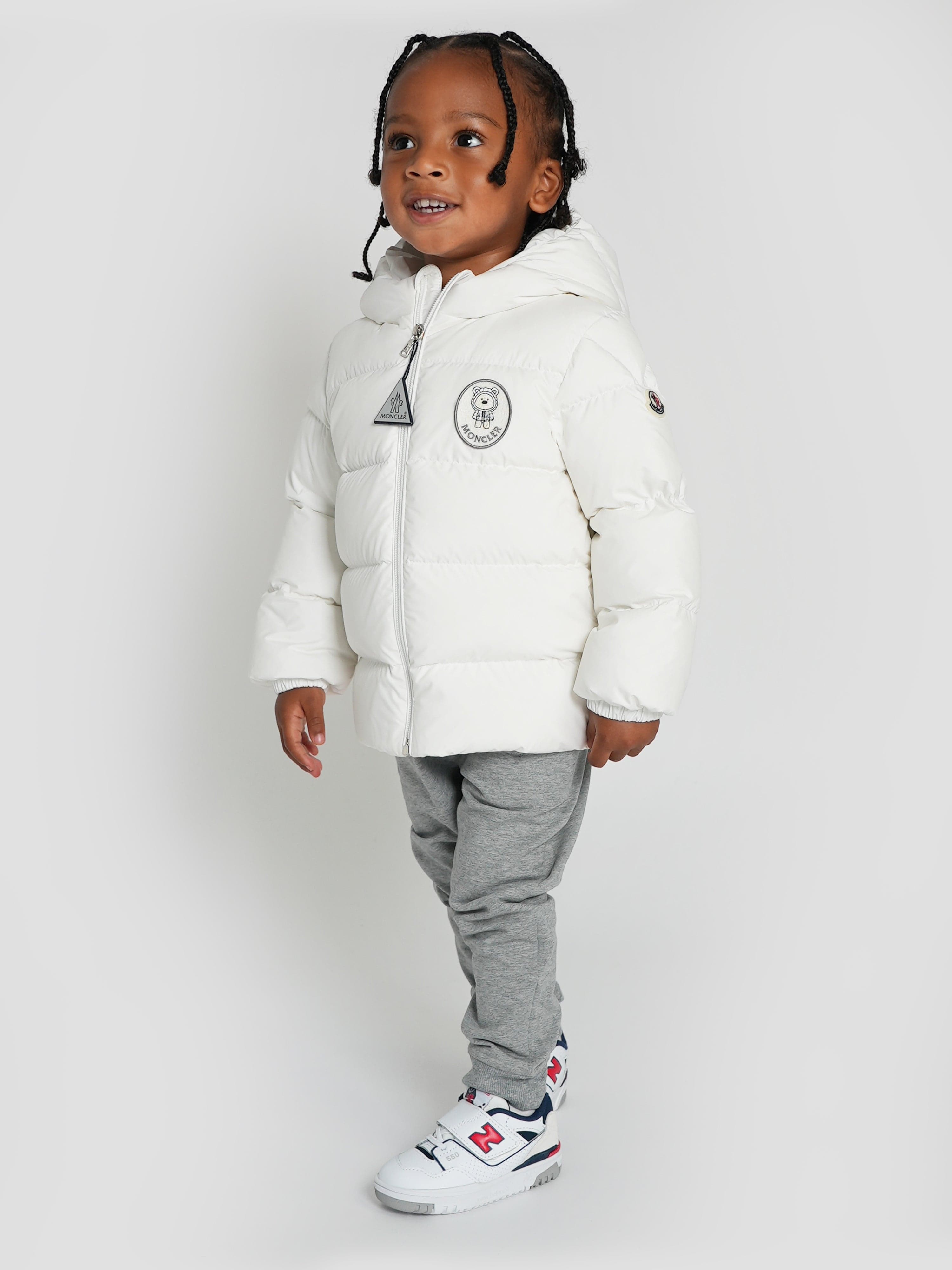 Moncler Enfant Baby Down Padded Sanyu Jacket in White Childsplay Clothing