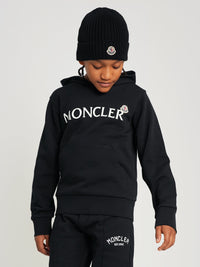 Moncler Enfant Boys Logo Hoodie in Black