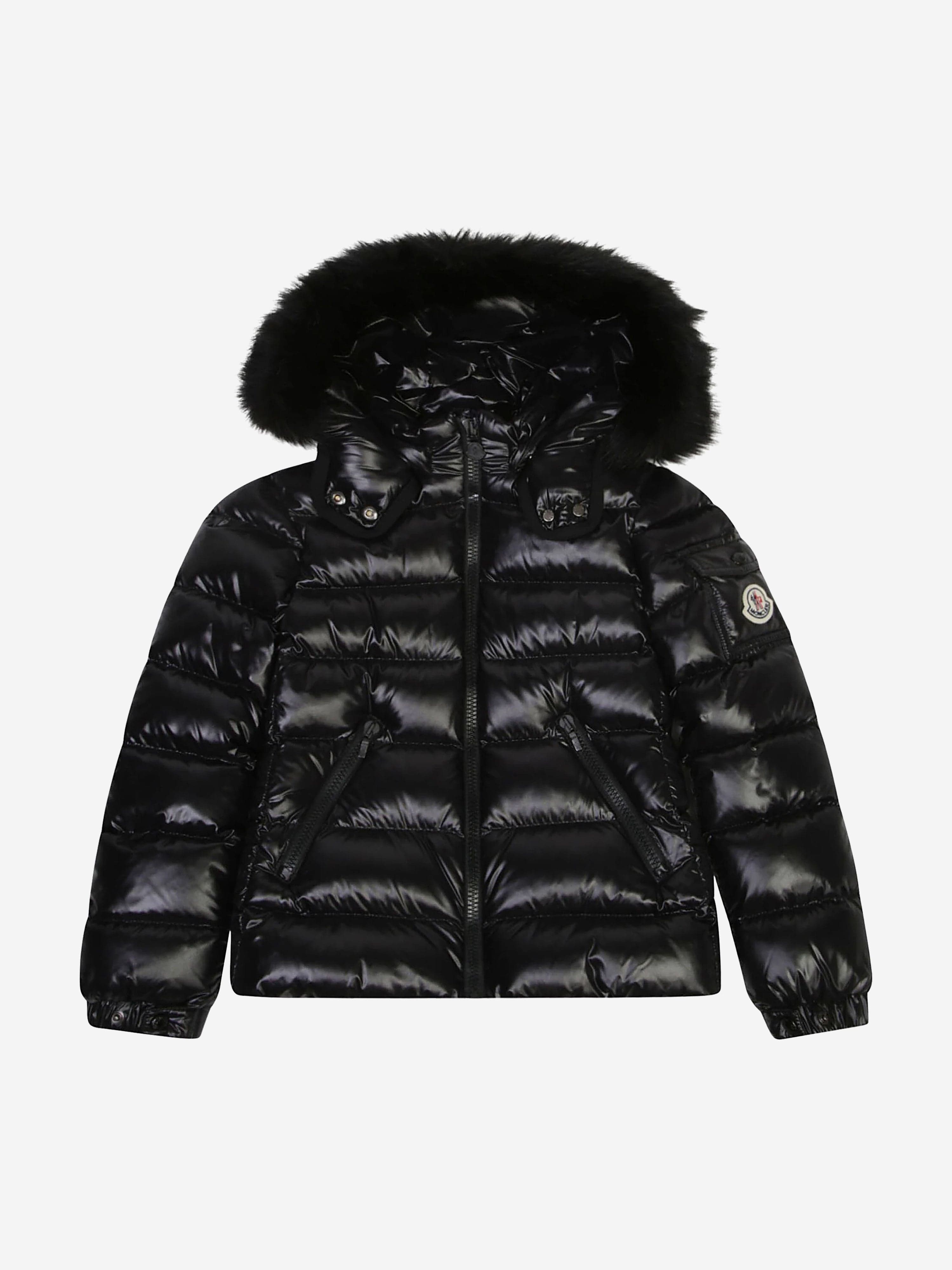 Moncler Enfant Girls Down Padded Badyf Jacket in Black