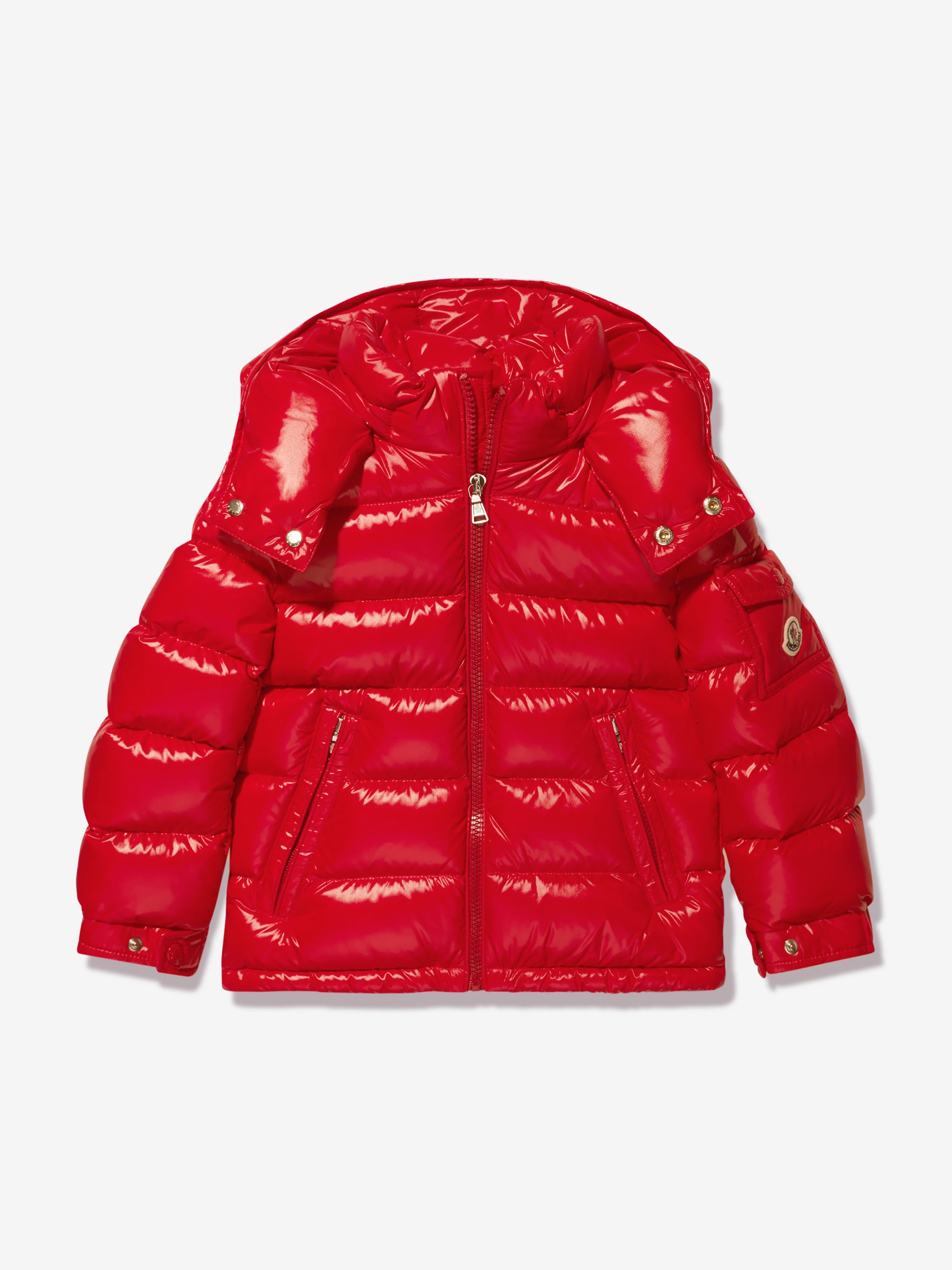 Moncler red discount down jacket