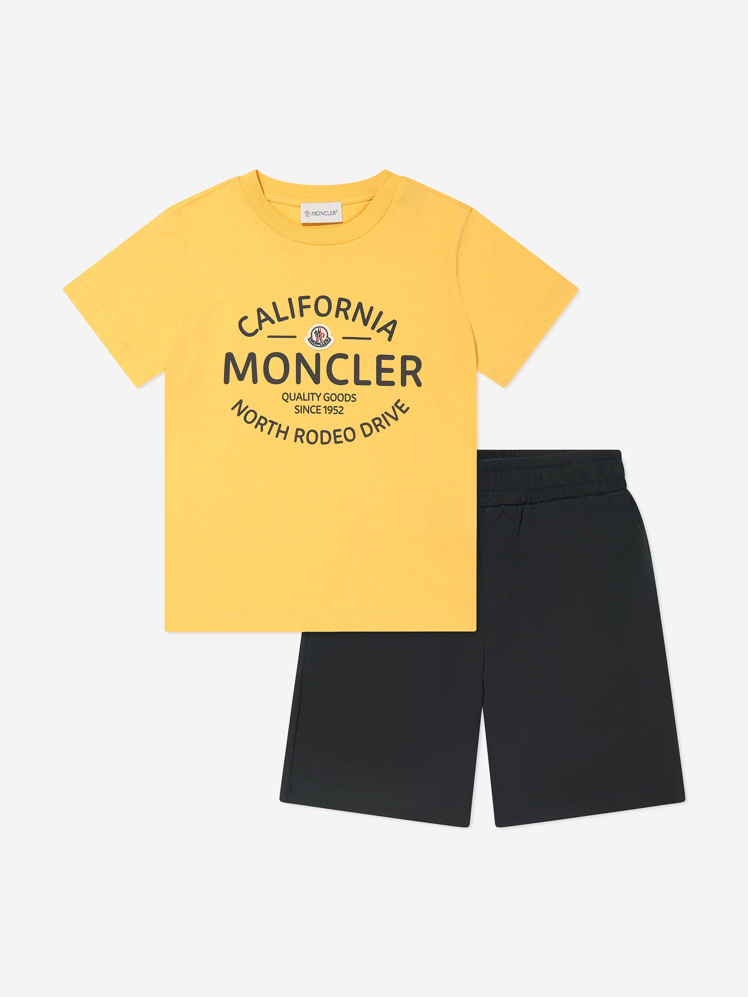 Moncler Enfant Boys Shorts Set in Yellow Childsplay Clothing