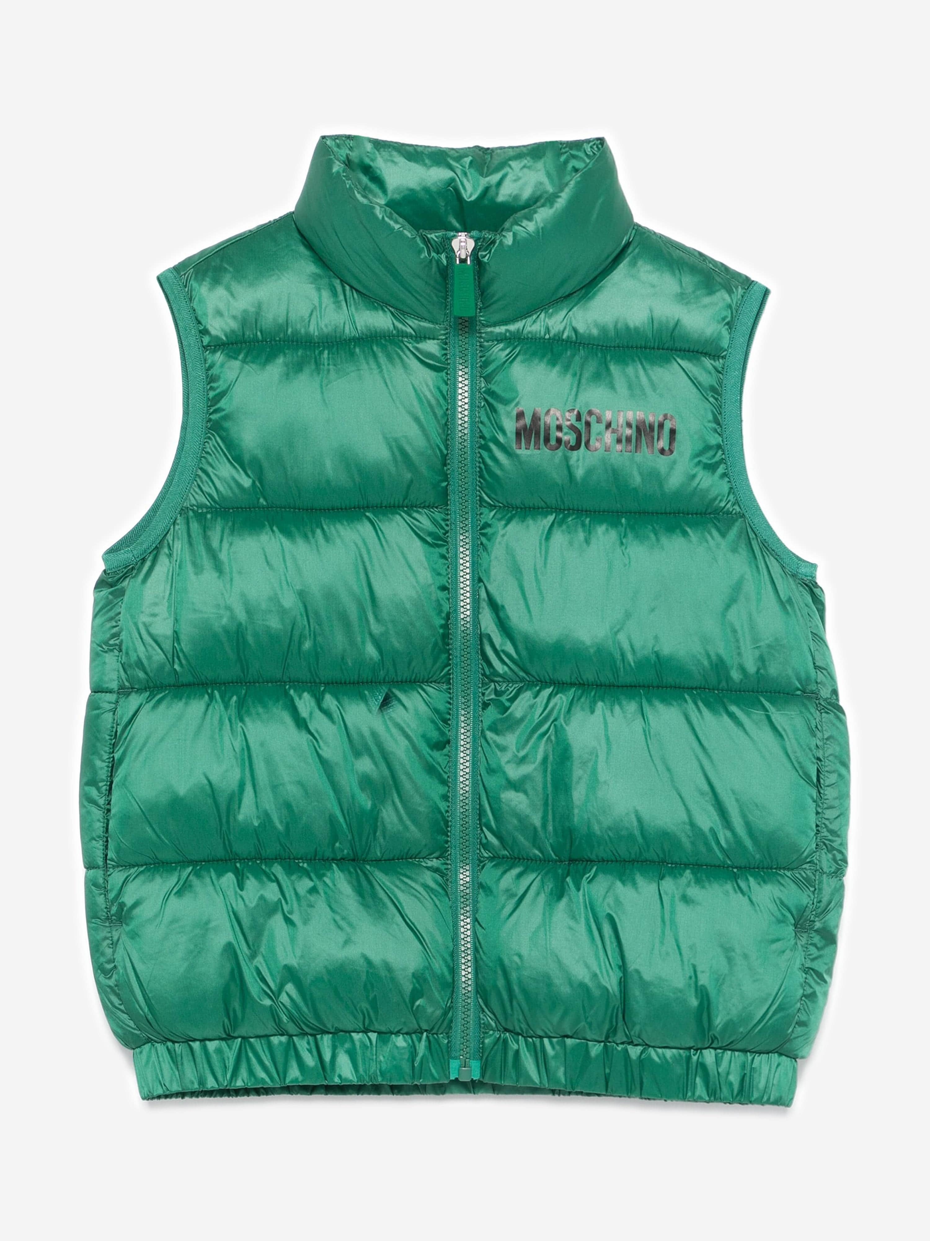 Versace store Junior Gray Green Sleeveless Hooded Full Zip Vest