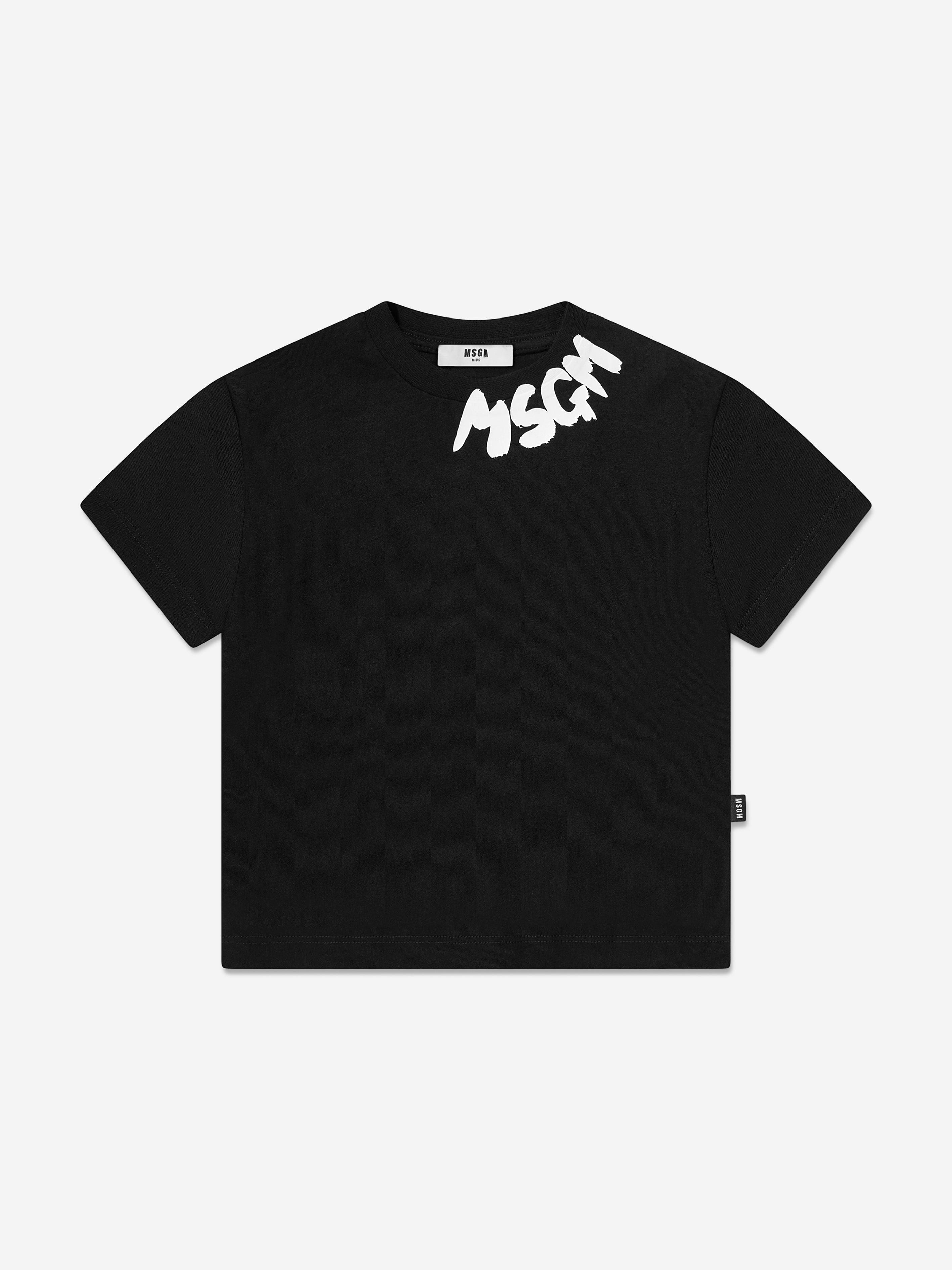 MSGM Kids Logo T-Shirt in Black | Childsplay Clothing