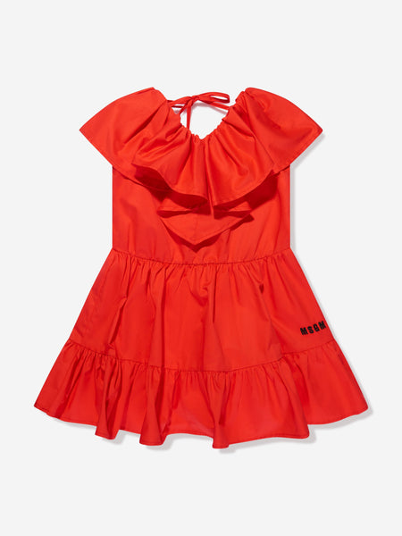 Msgm red sale ruffle dress