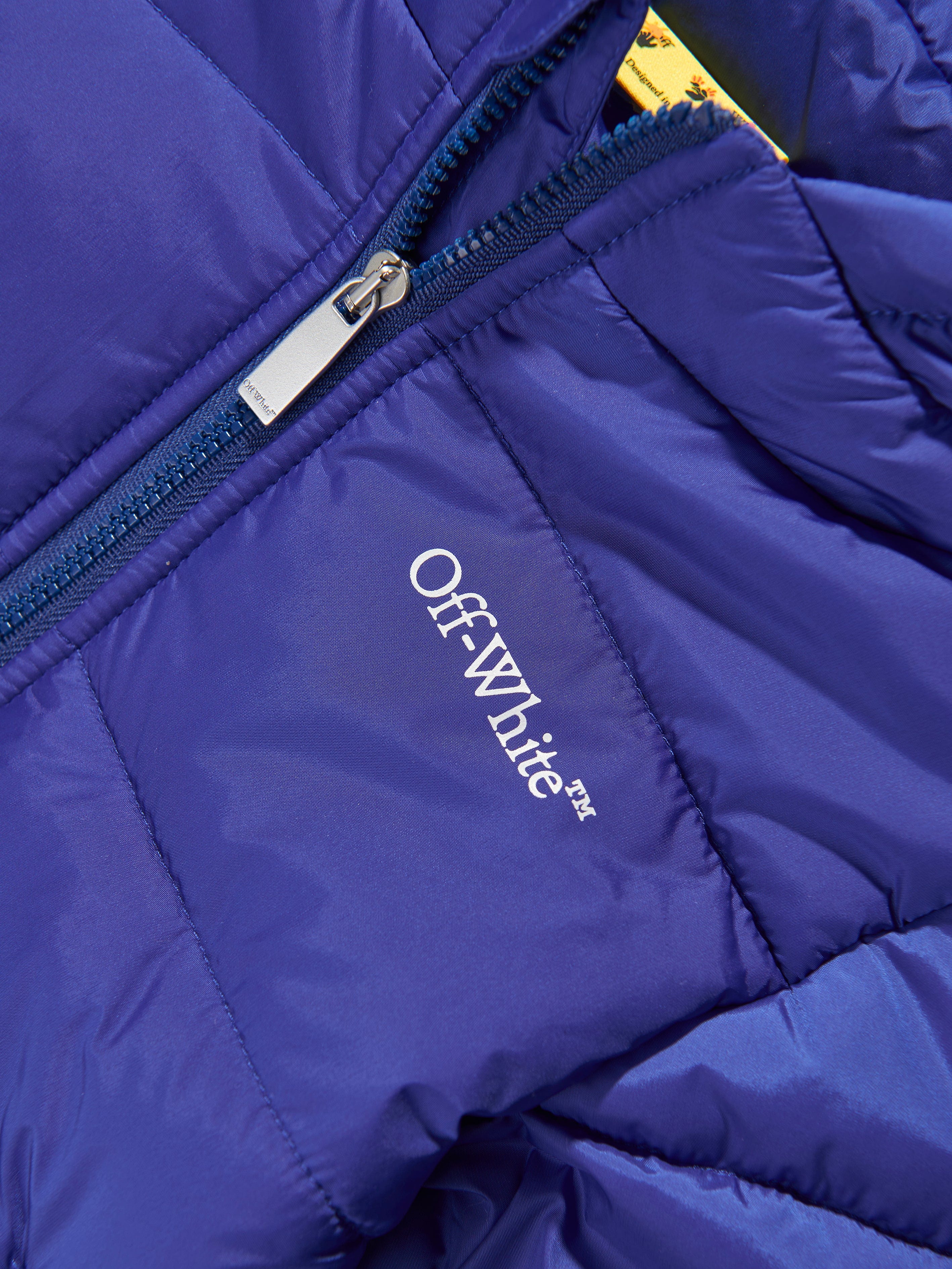 BOOKISH DIAG PUFFER JACKET in blue