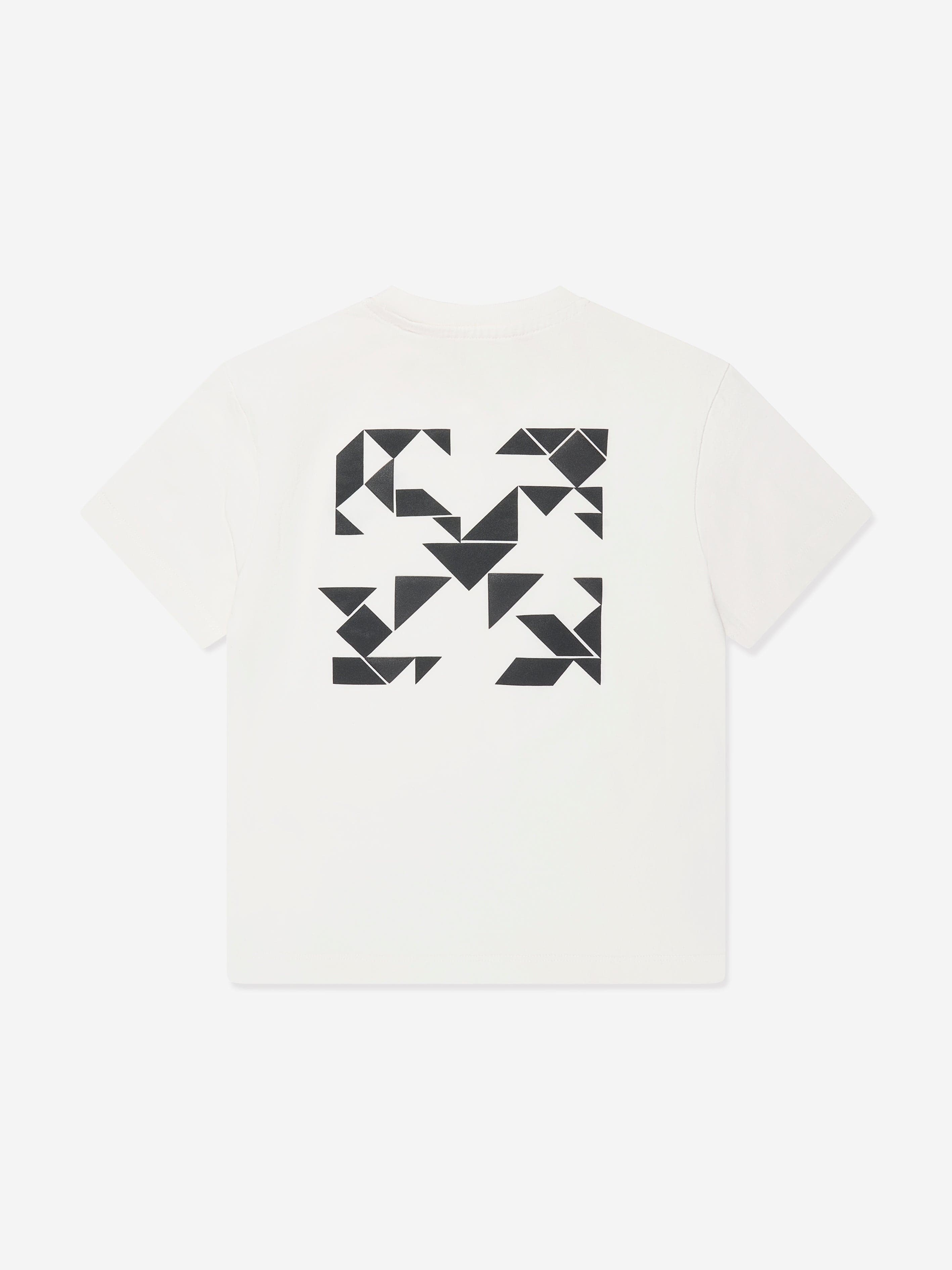 Off-White Boys Arrow Geometric T-Shirt in White | Childsplay Clothing