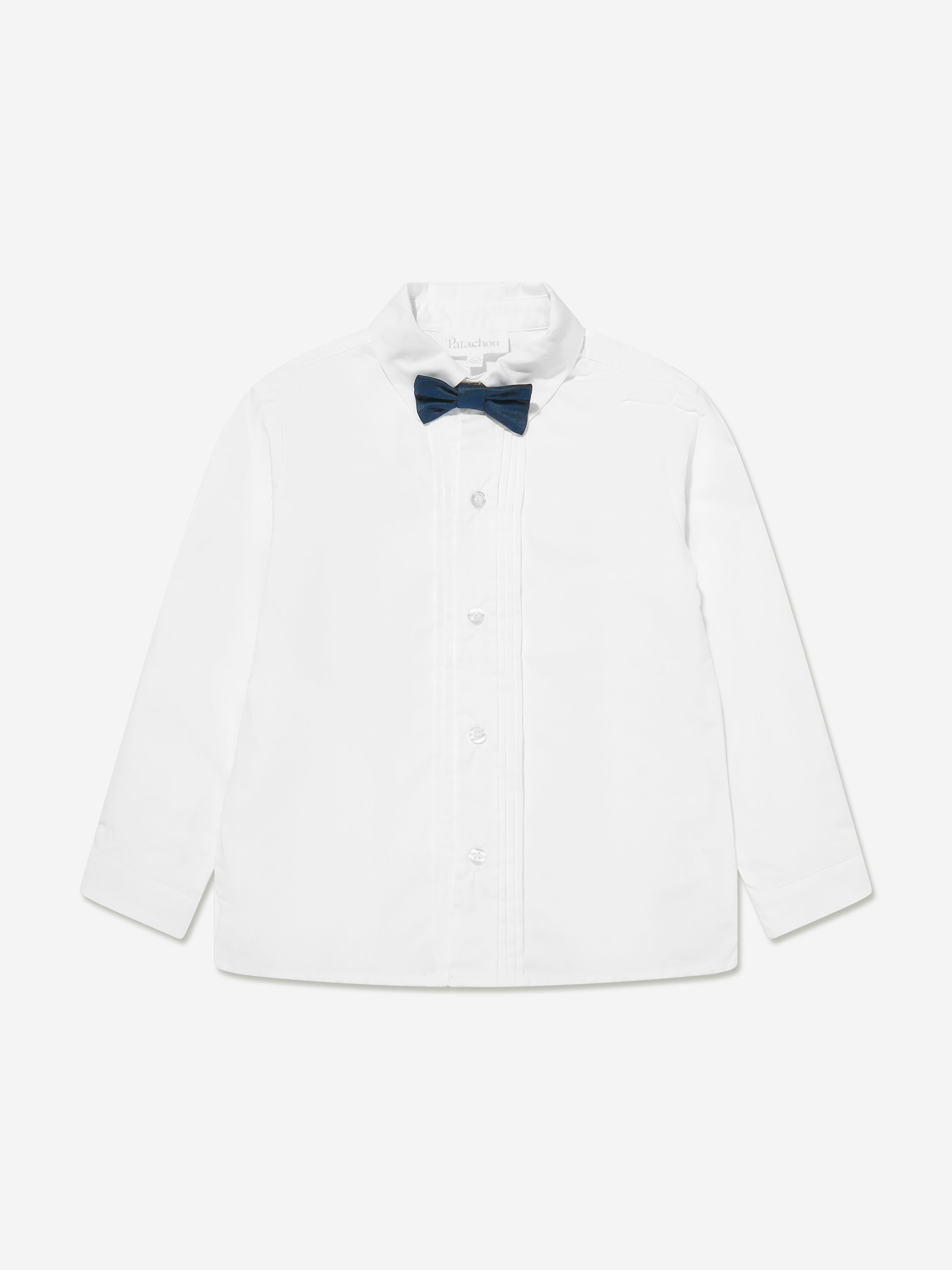 Patachou bow-tie cotton shirt - White