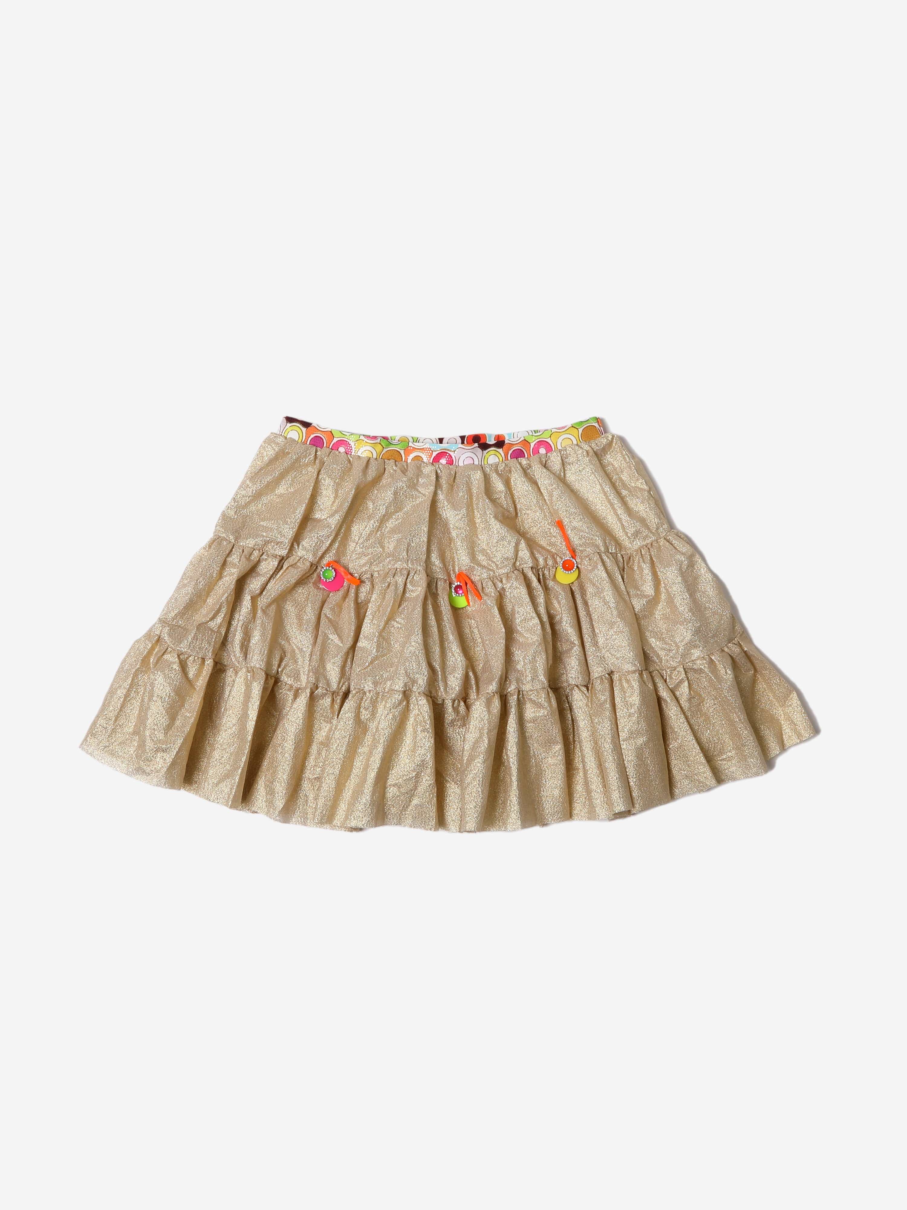 Ruffle shop gold skirt