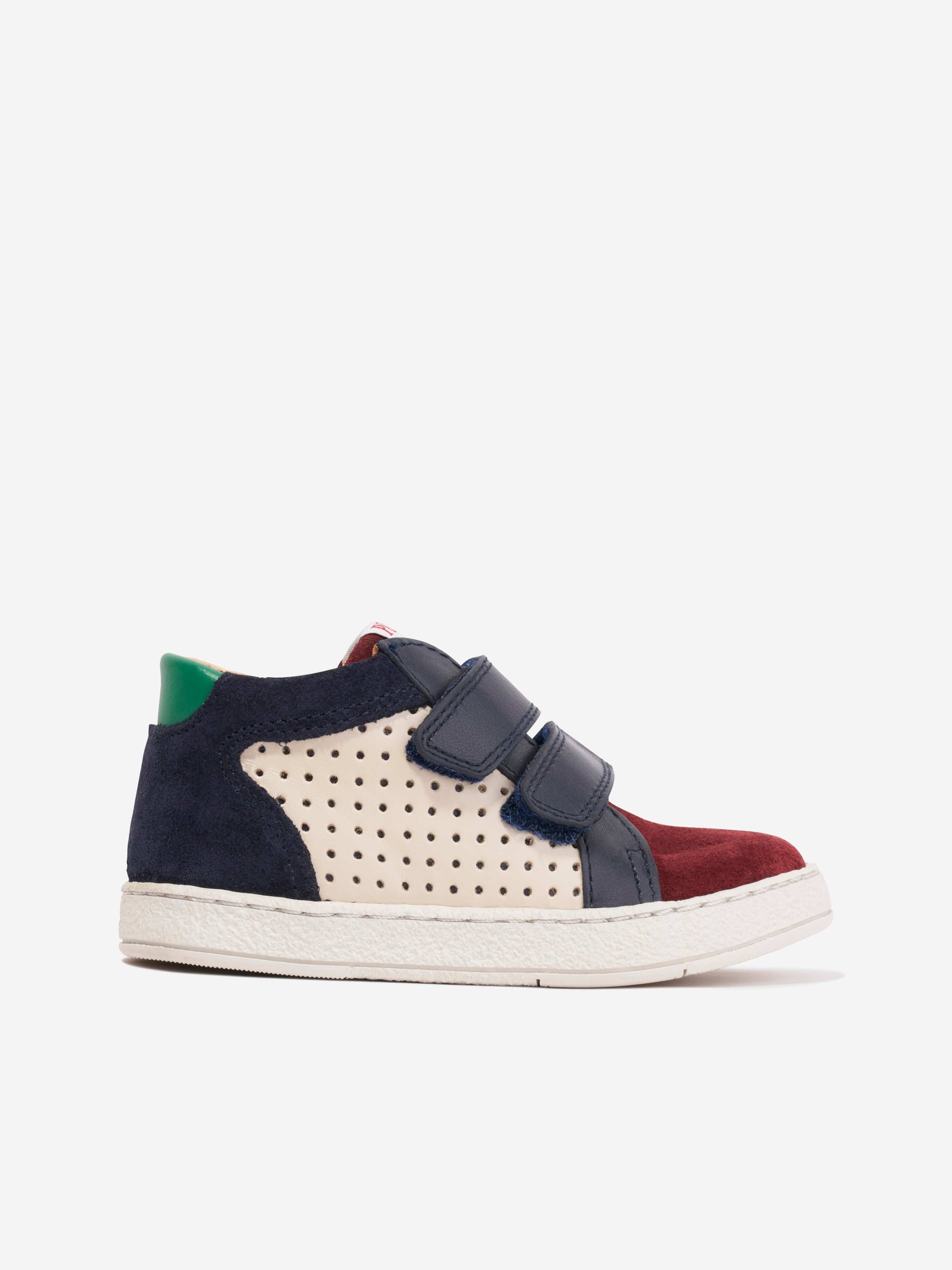 Boys navy hot sale leather trainers