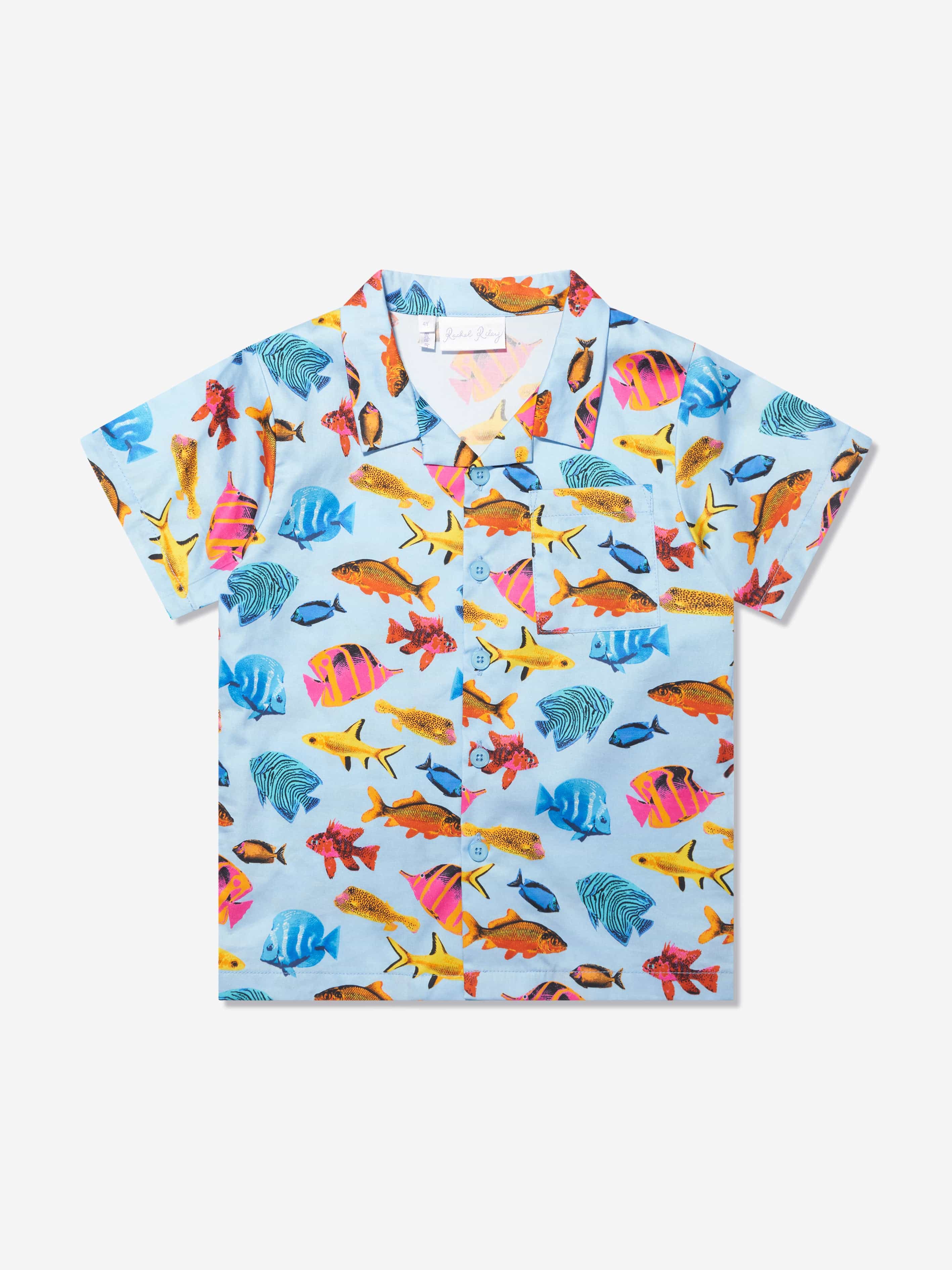 Children Clothing Fish Prints Baby Shirt Boys Short-sleeved T-shirts