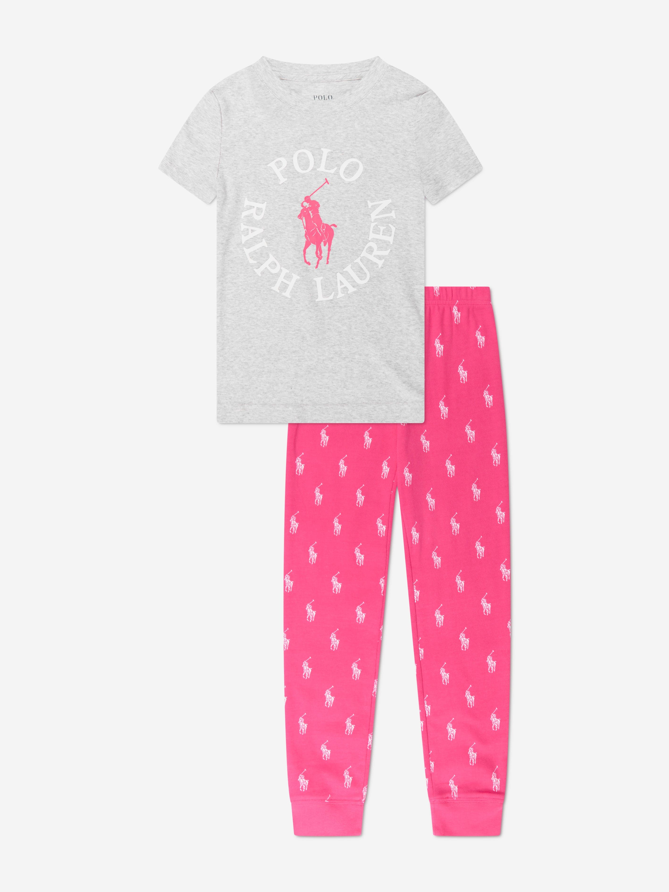 Pink polo 2024 pajama pants