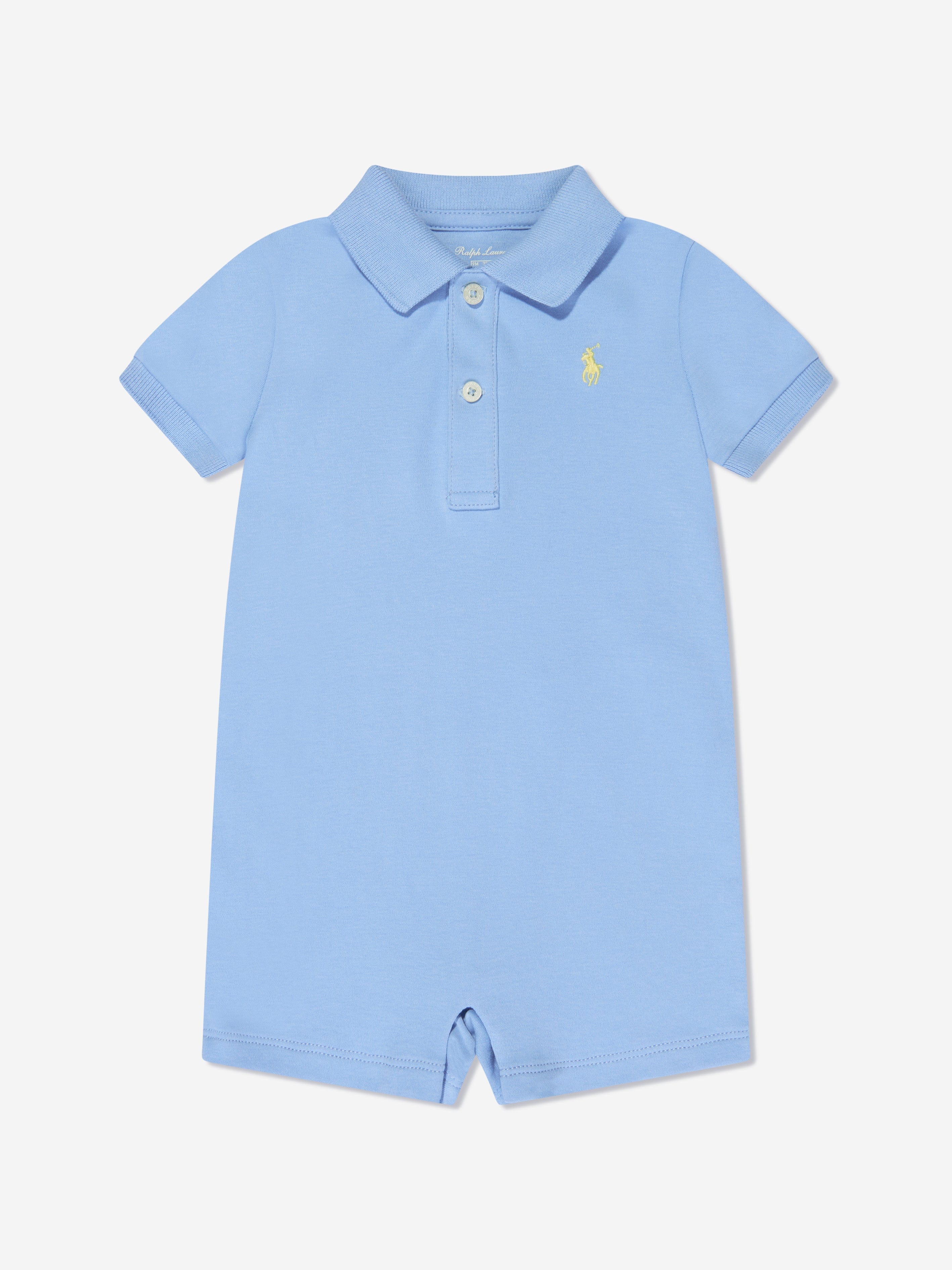 Polo Ralph Lauren Baby Sweatshirt Romper Graphic in Blue, Size factory NB