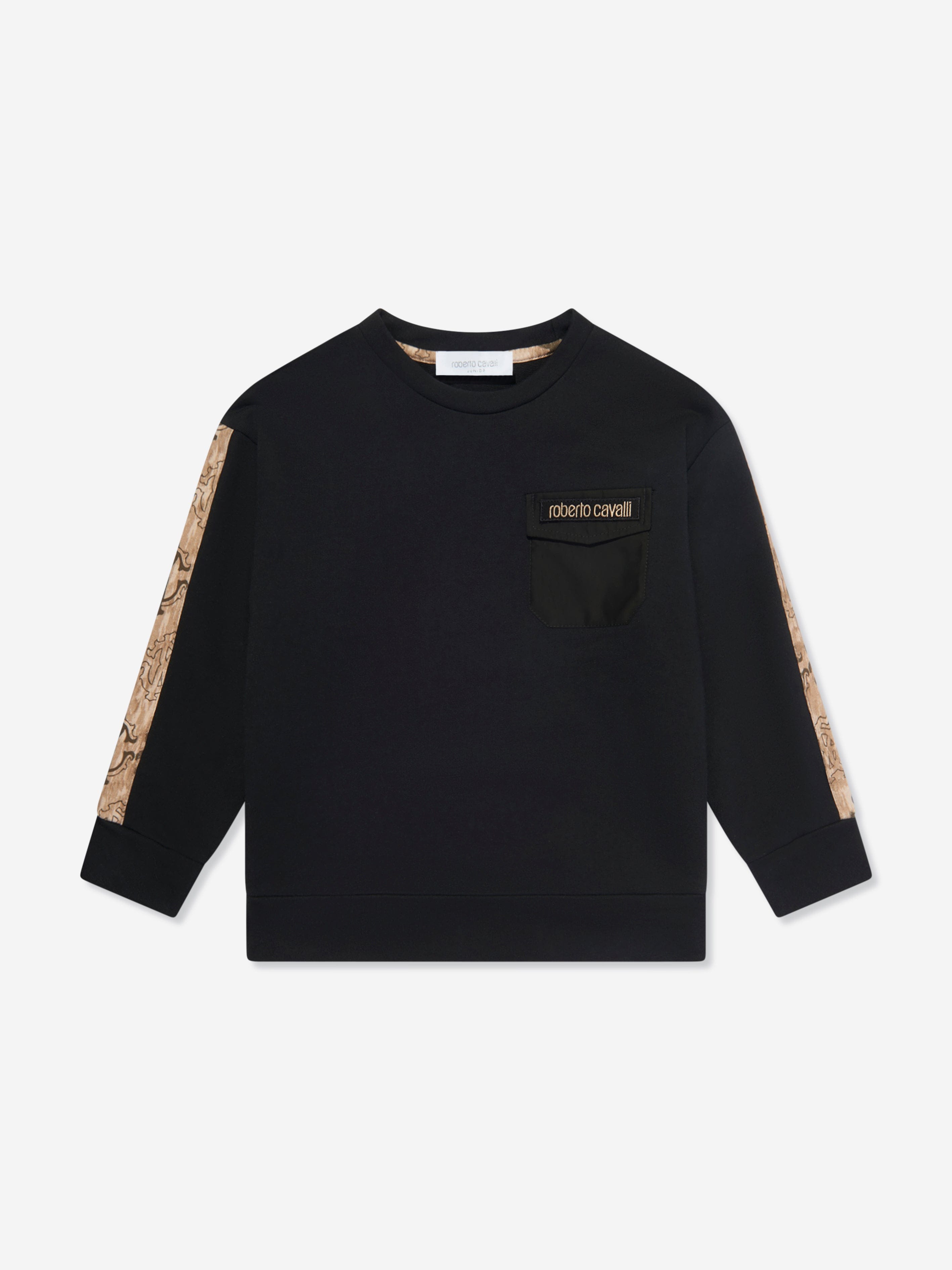 Roberto Cavalli Boys Logo Sweatshirt in Black